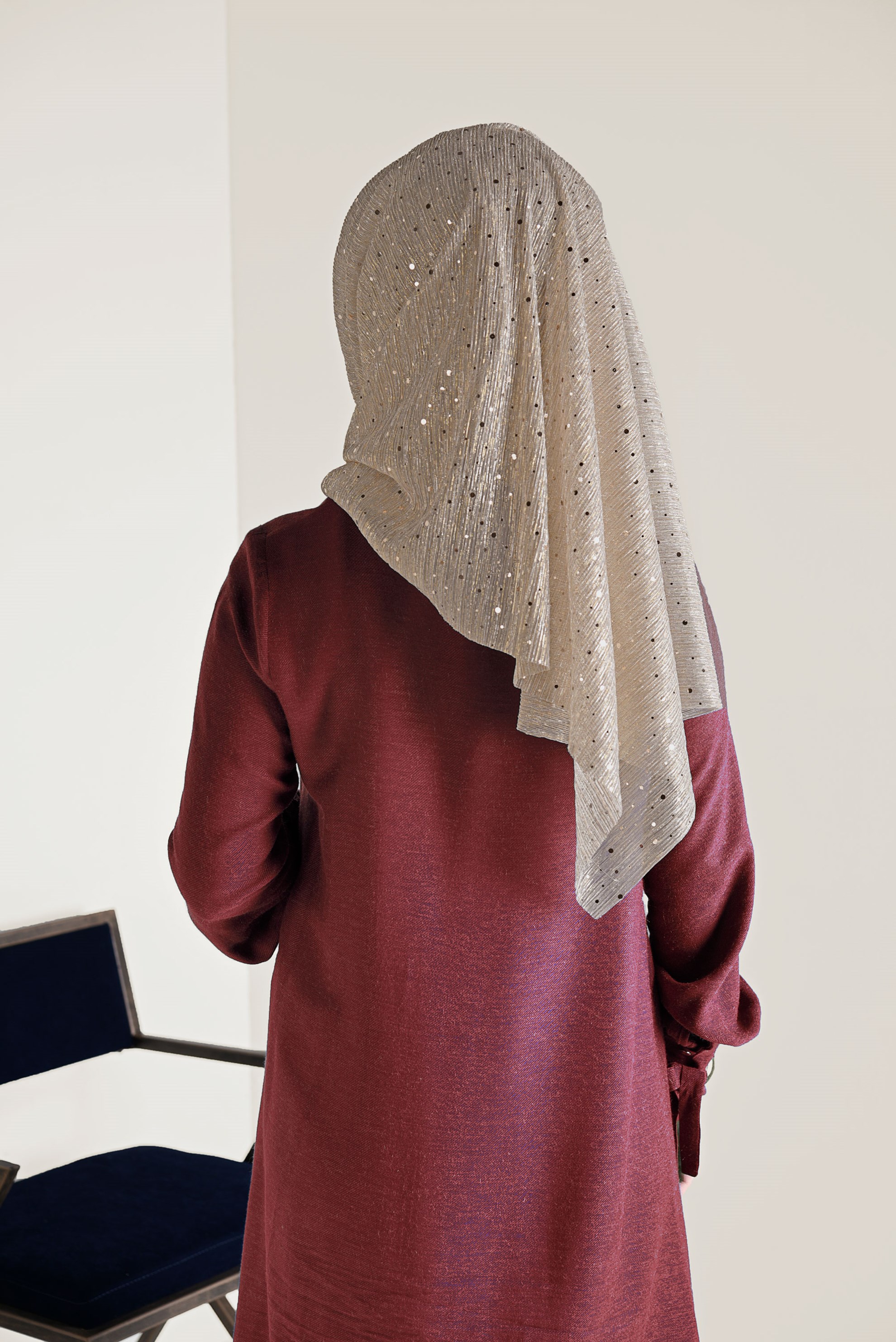 Tesettür giyim ALTIN 9921 ALVİNA SİMLİ PULLU ŞAL