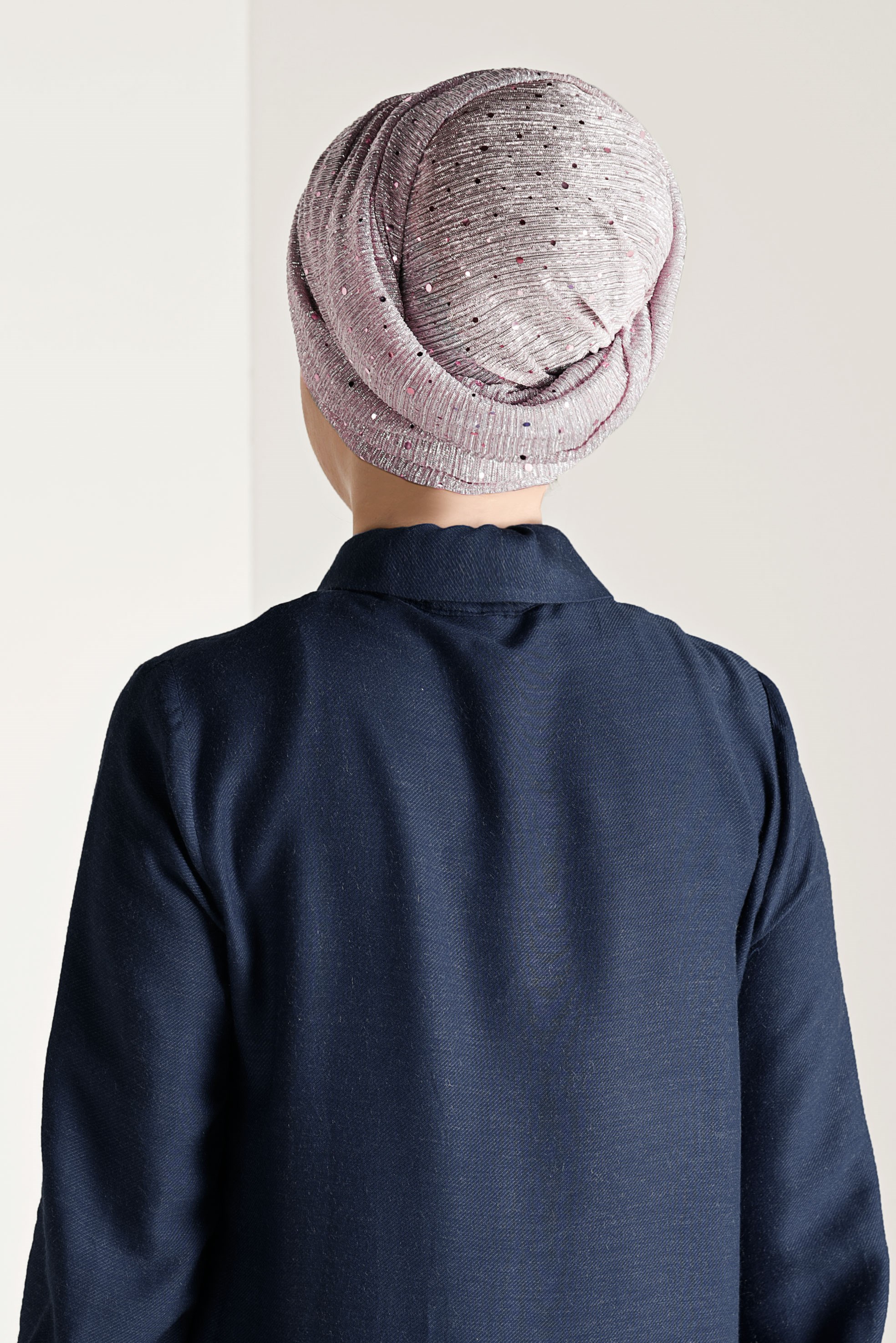 Tesettür giyim PUDRA 9921 ALVİNA SİMLİ PULLU ŞAL