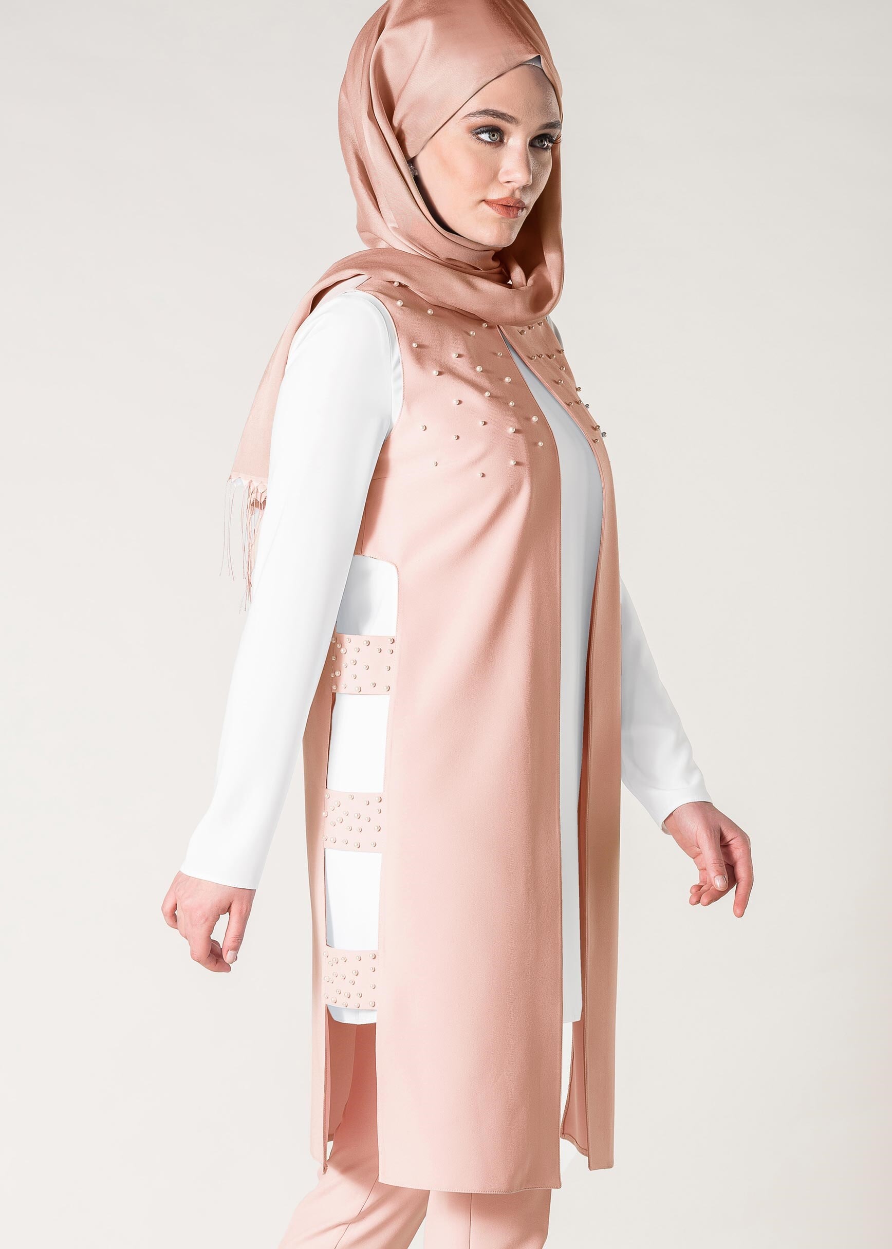 Tesettür giyim PUDRA 3448P ZADE 3&prime;LÜ PANT.TAKIM 38/44 TEK40