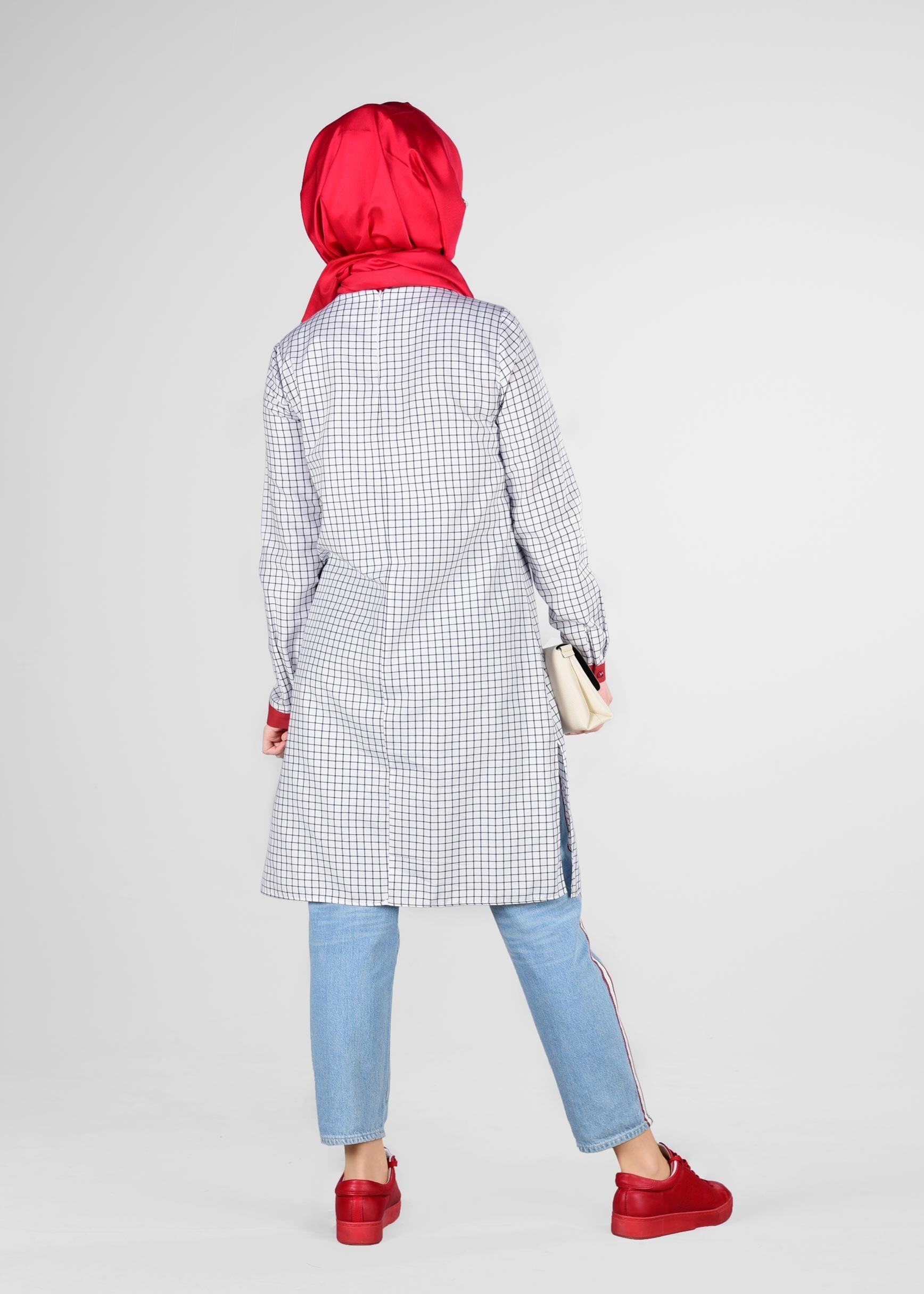 Tesettür giyim EKRU 4059 4313 TUNİK 38/46 TEK40