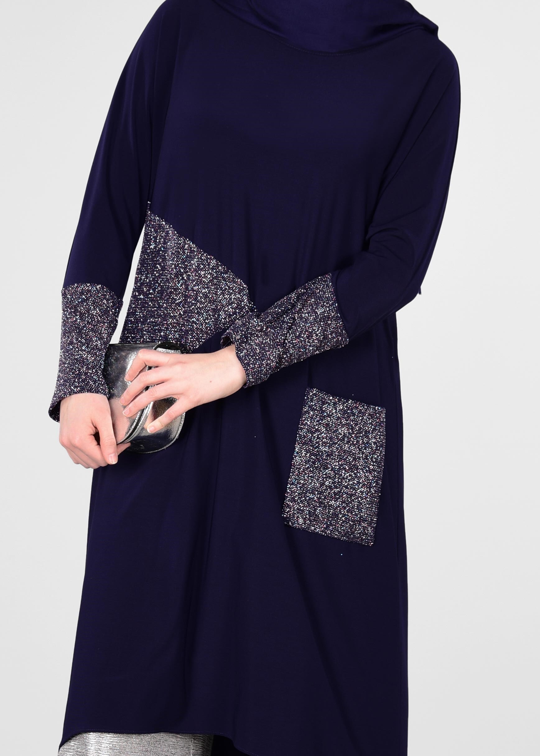 Tesettür giyim LACİVERT 4066 VİZONA TUNİK 40/48
