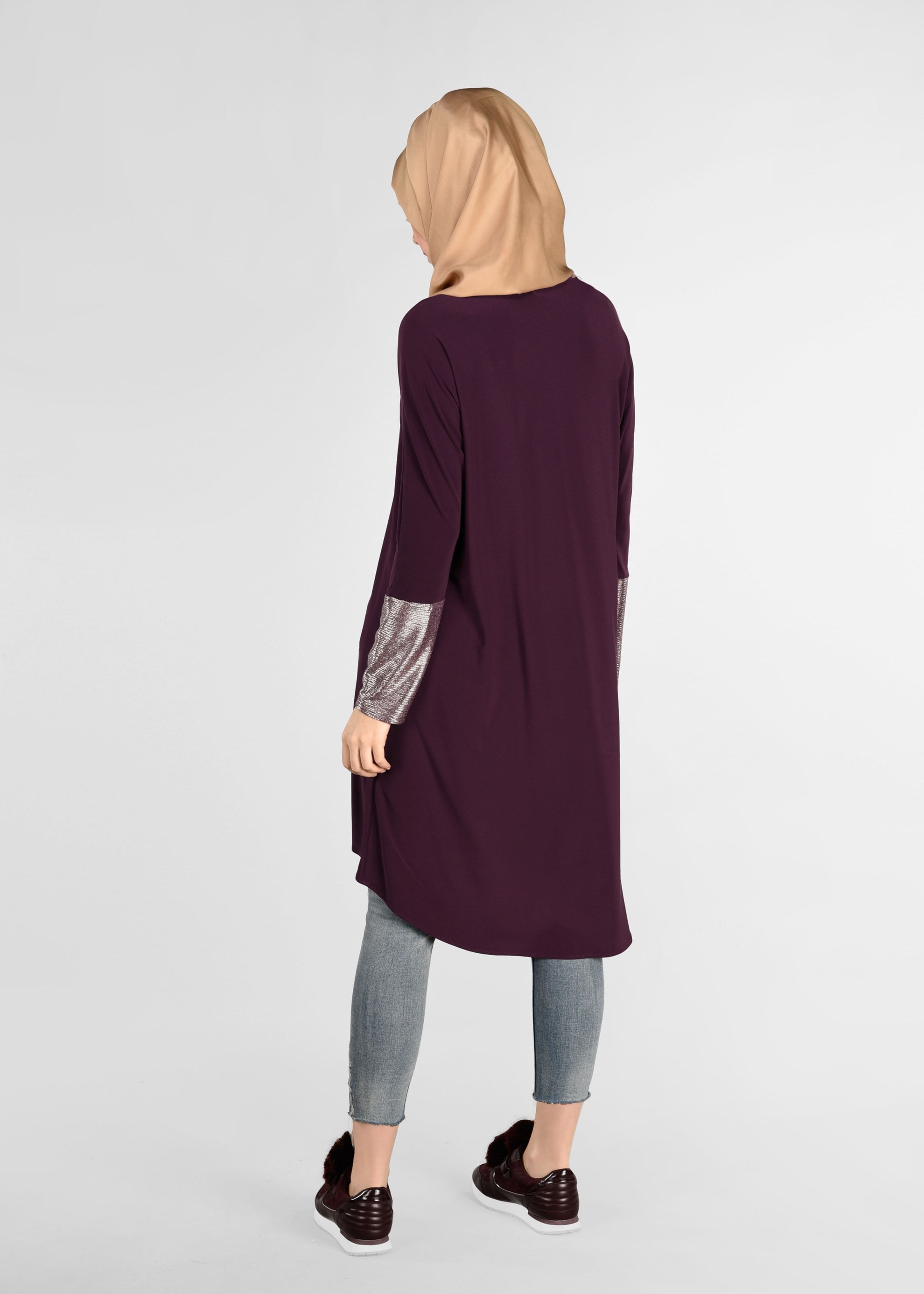 Tesettür giyim MÜRDÜM IŞILTILI SALAŞ TUNİK 4074