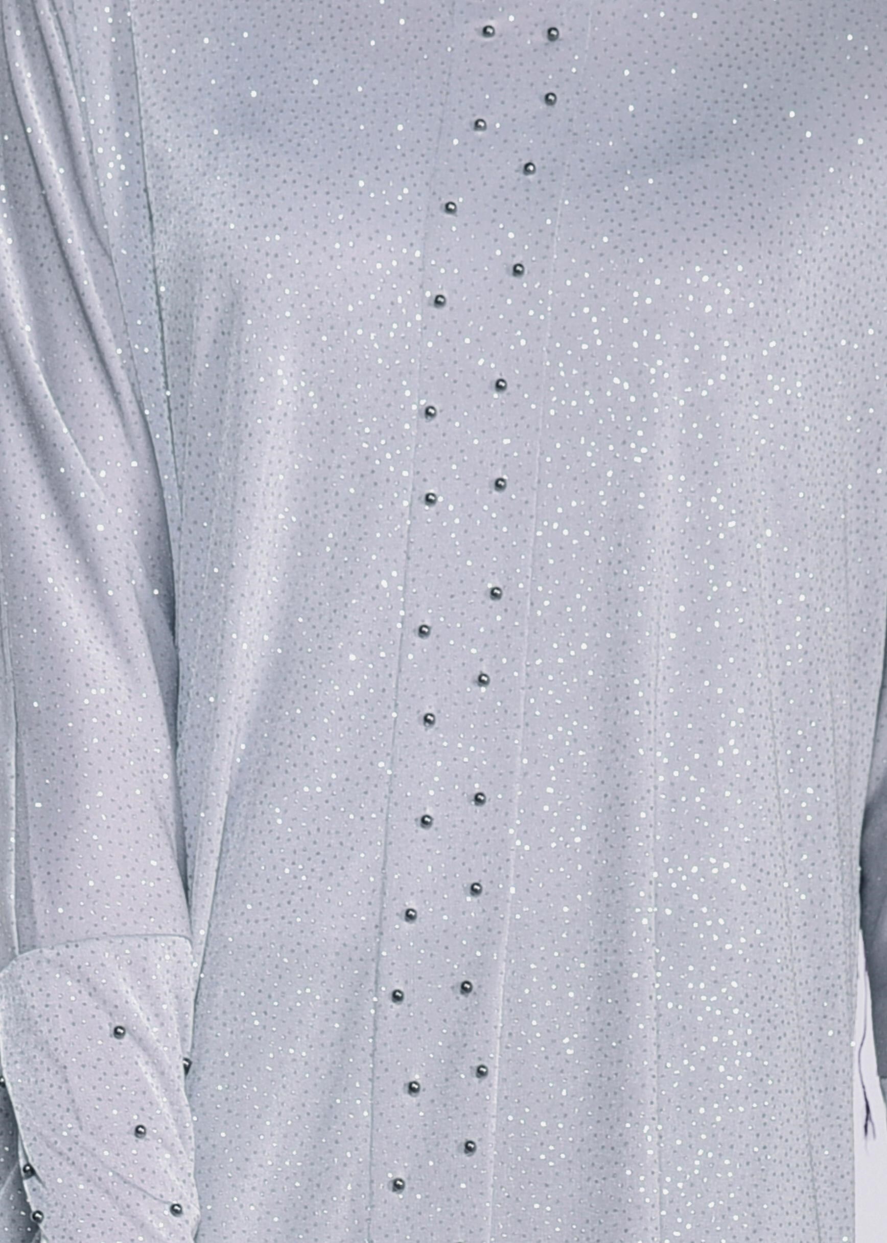 Tesettür giyim GRİ BONCUKLU PARILTILI TUNİK 4078