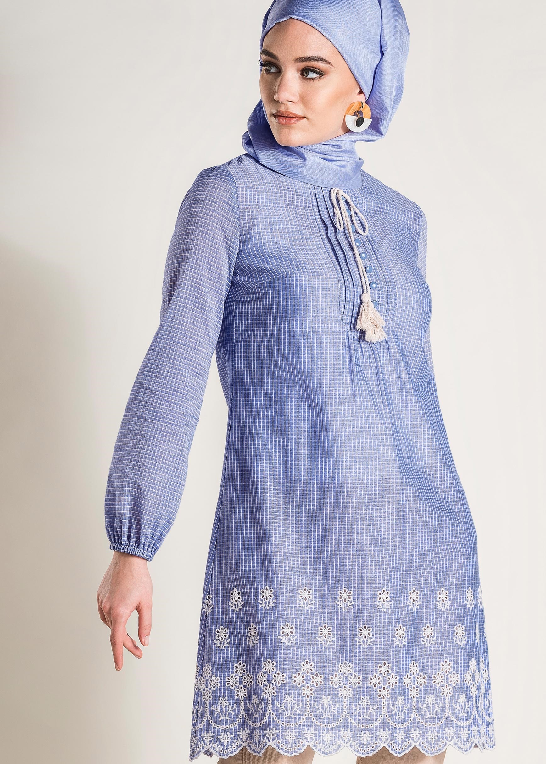 Tesettür giyim LACİVERT 4087 KARTANİ TUNİK 36/42