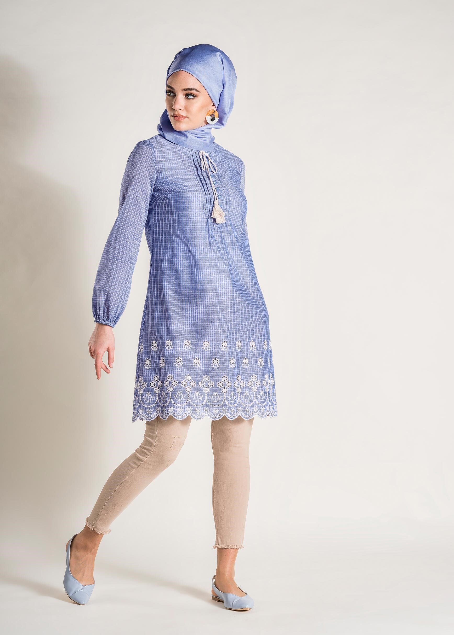 Tesettür giyim LACİVERT 4087 KARTANİ TUNİK 36/42