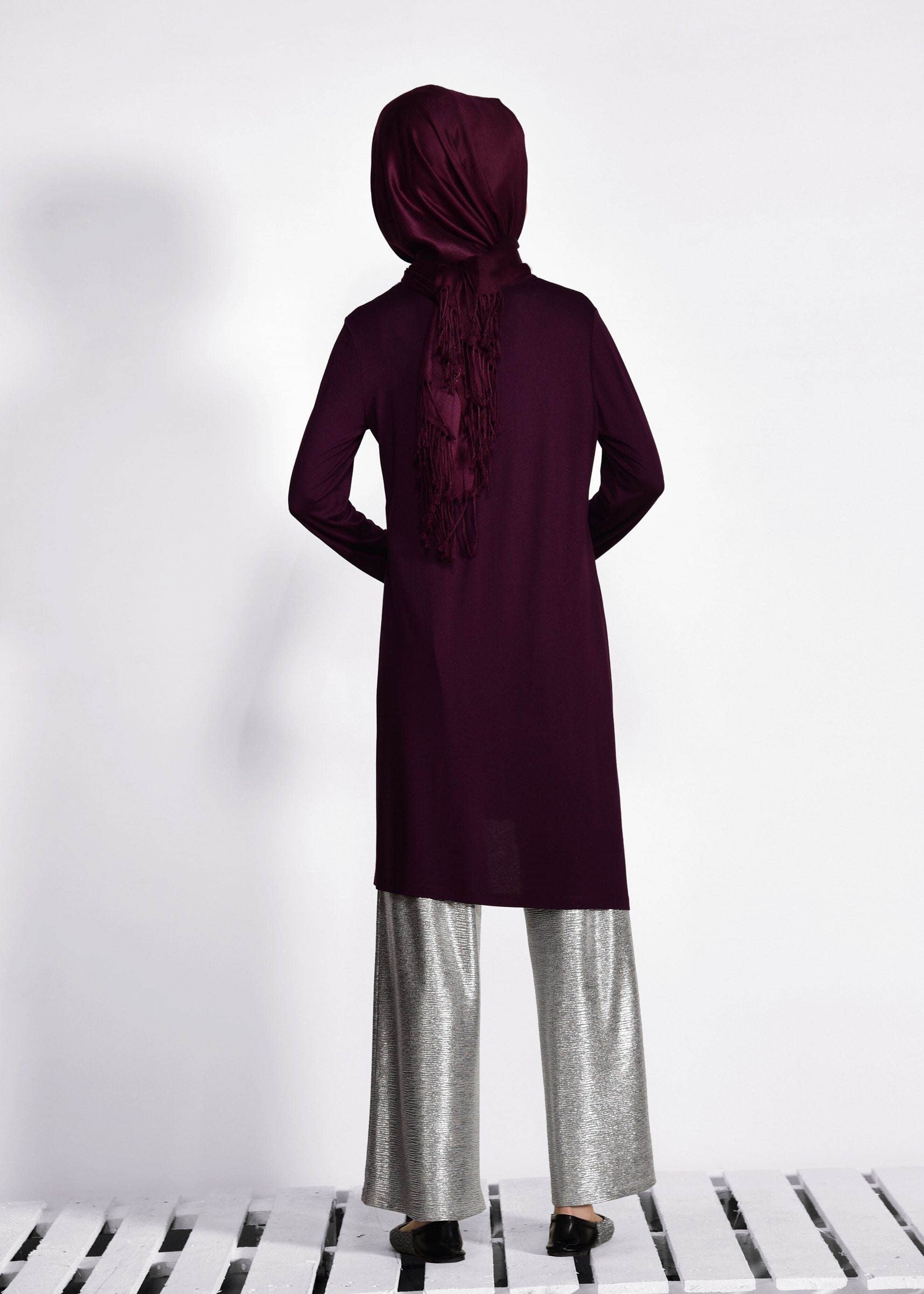 Tesettür giyim MOR 4242 ÖRME VİSCON TUNİK 38/46