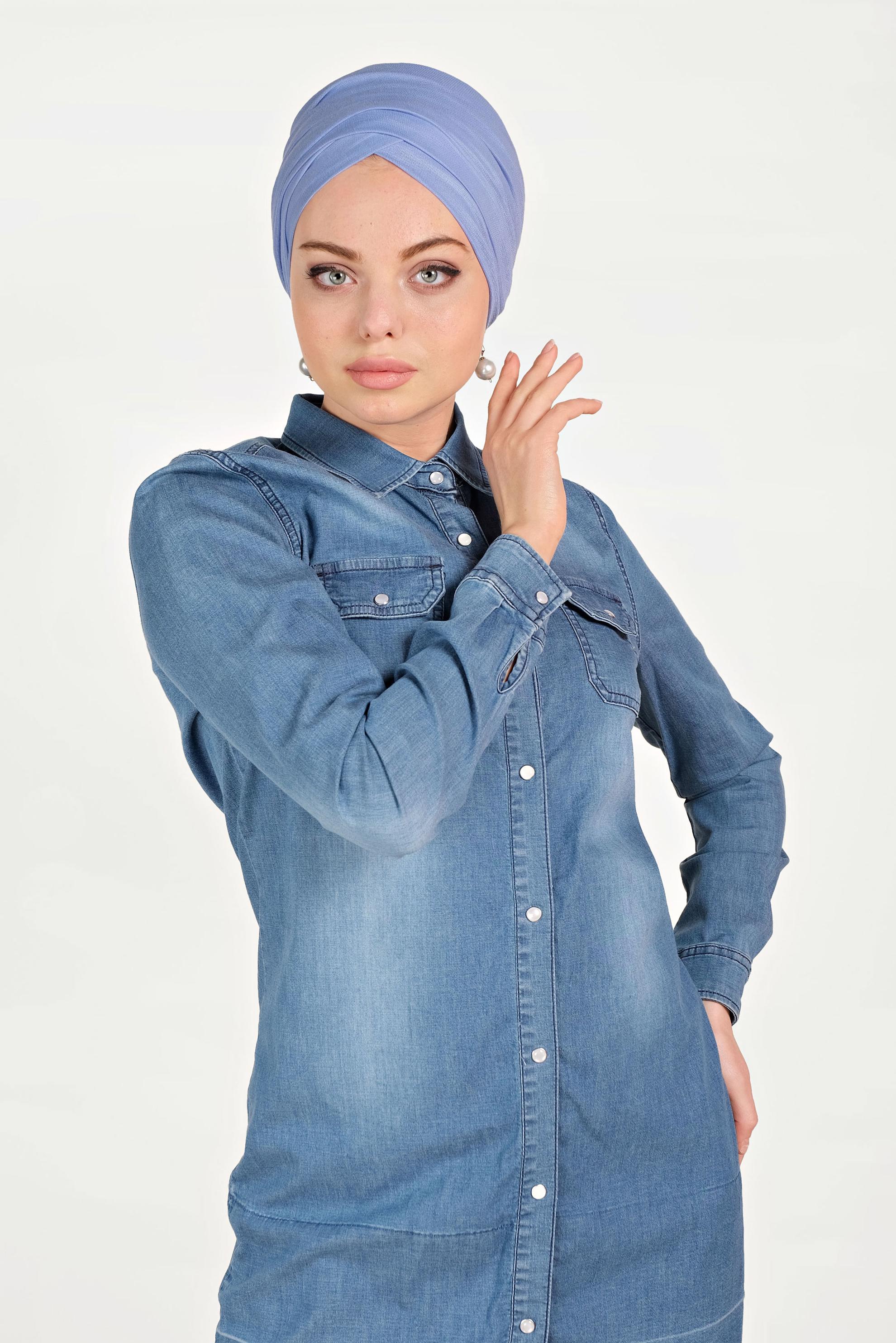 Vêtements hijab BLEU Tunique 4951 