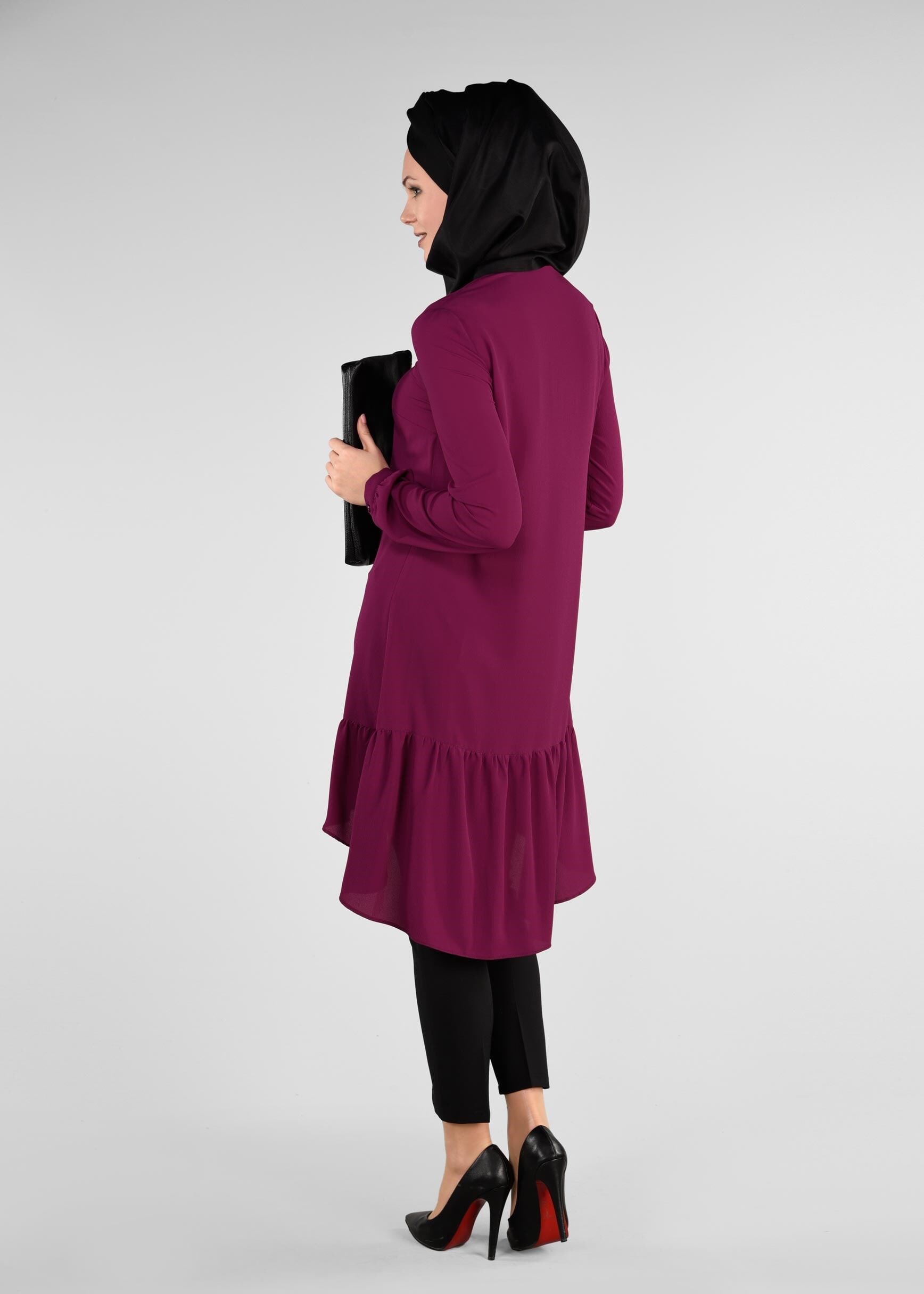 Tesettür giyim MOR 4970 Eva Crep Tesettür Tunik 36/44 TEK38-40