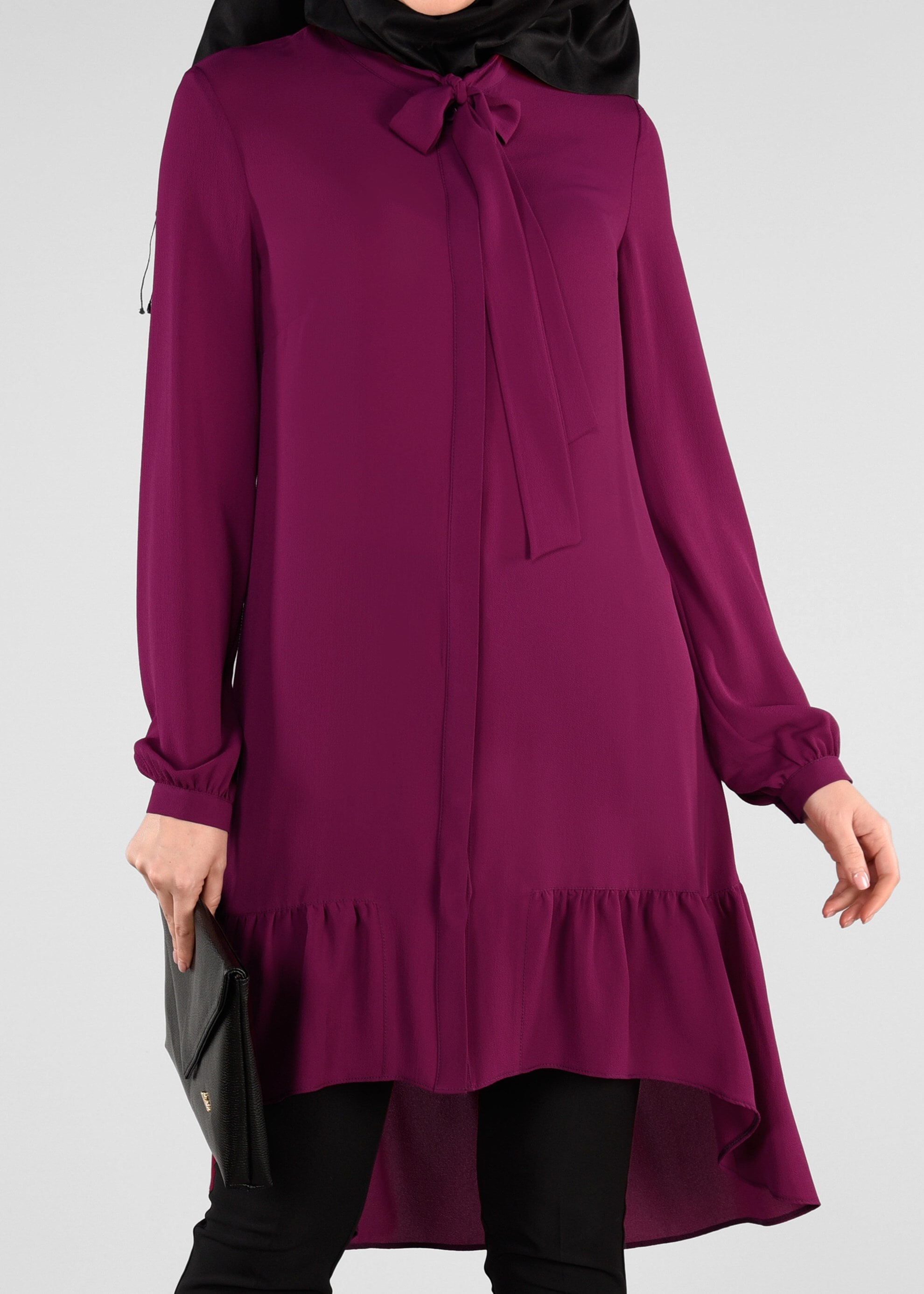 Tesettür giyim MOR 4970 Eva Crep Tesettür Tunik 36/44 TEK38-40