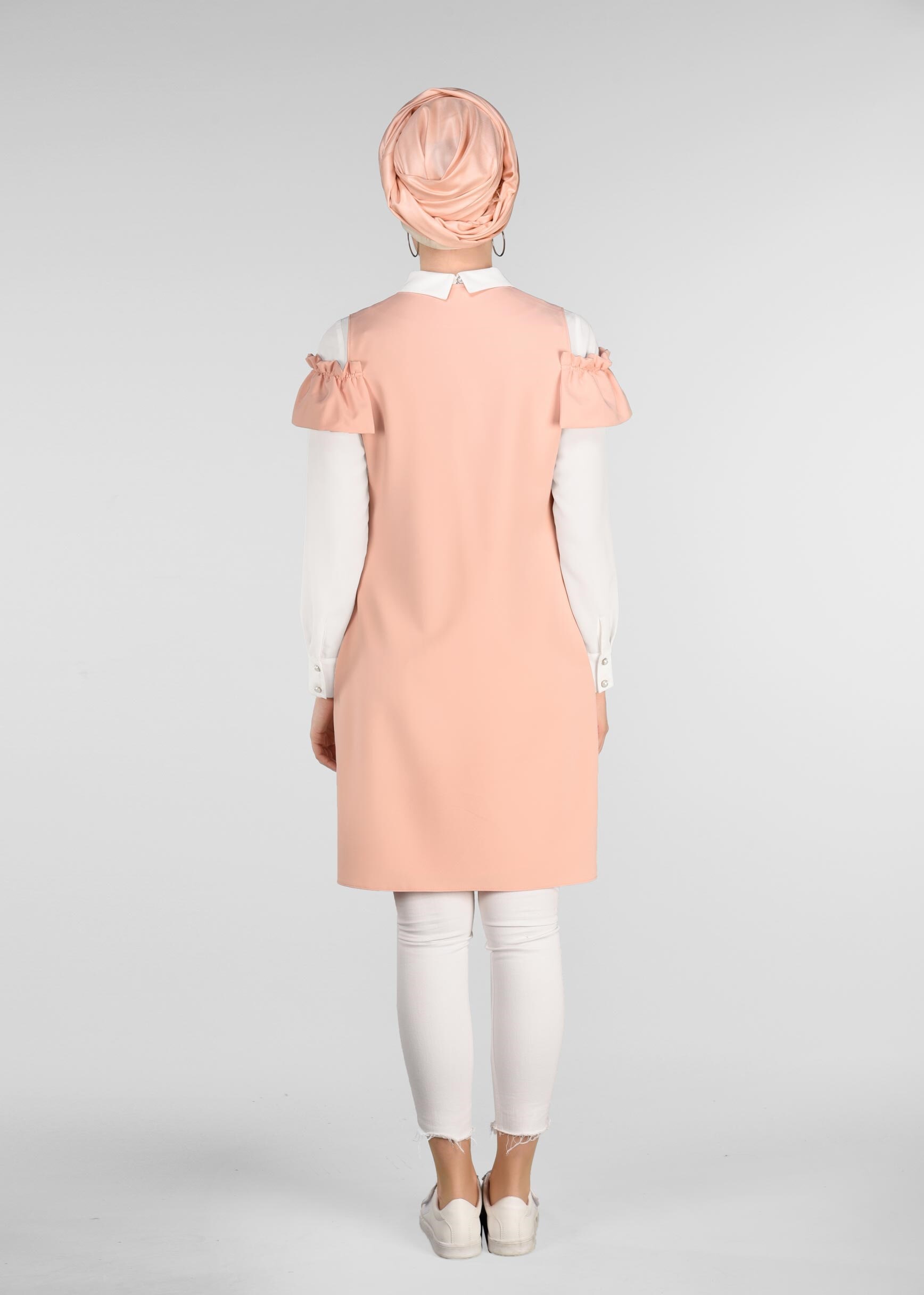 Tesettür giyim PUDRA OMUZLARI DETAYLI YELEK 4031