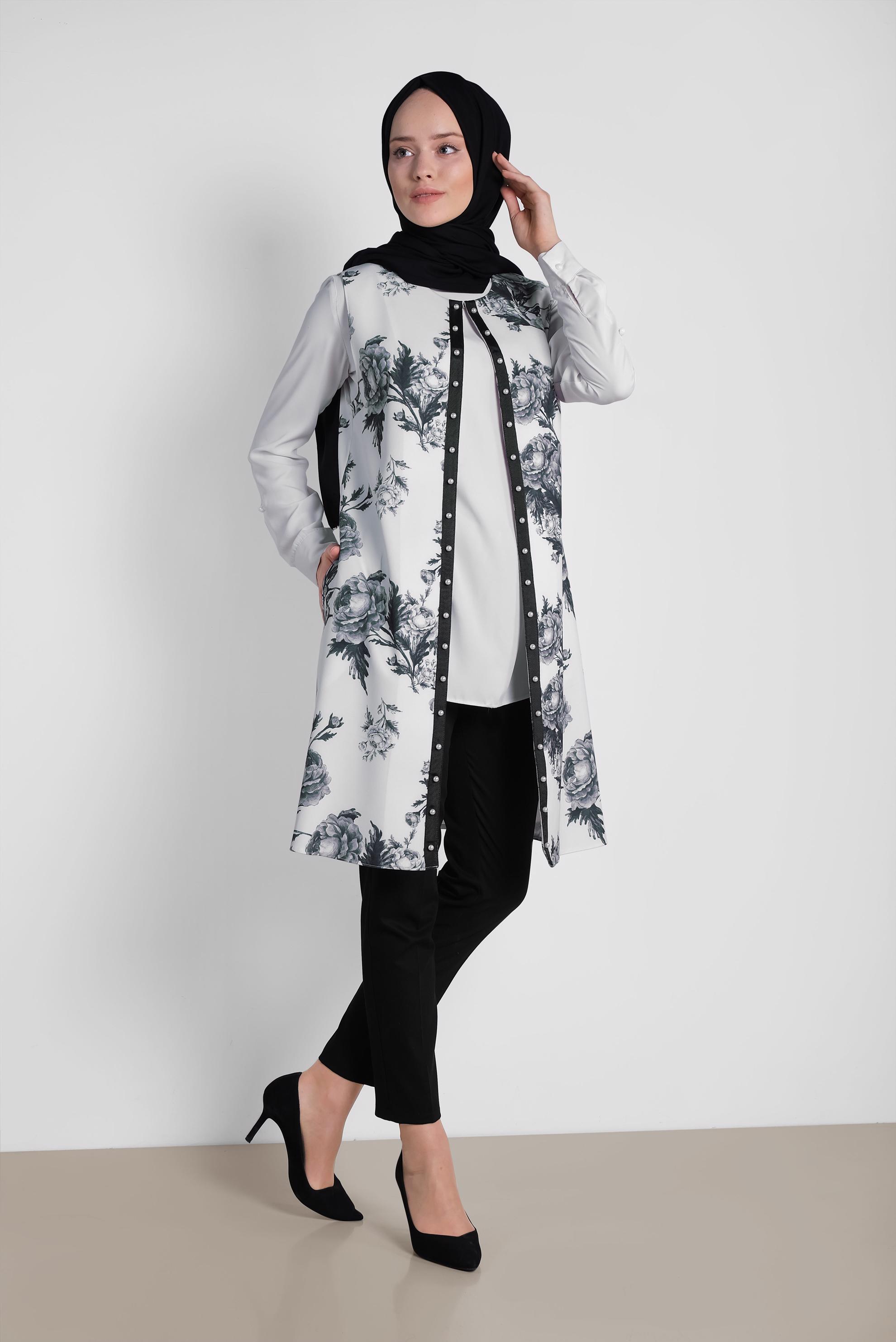 Hijab clothing GREY 4140 VALENTO 12234 YELEK 38/44