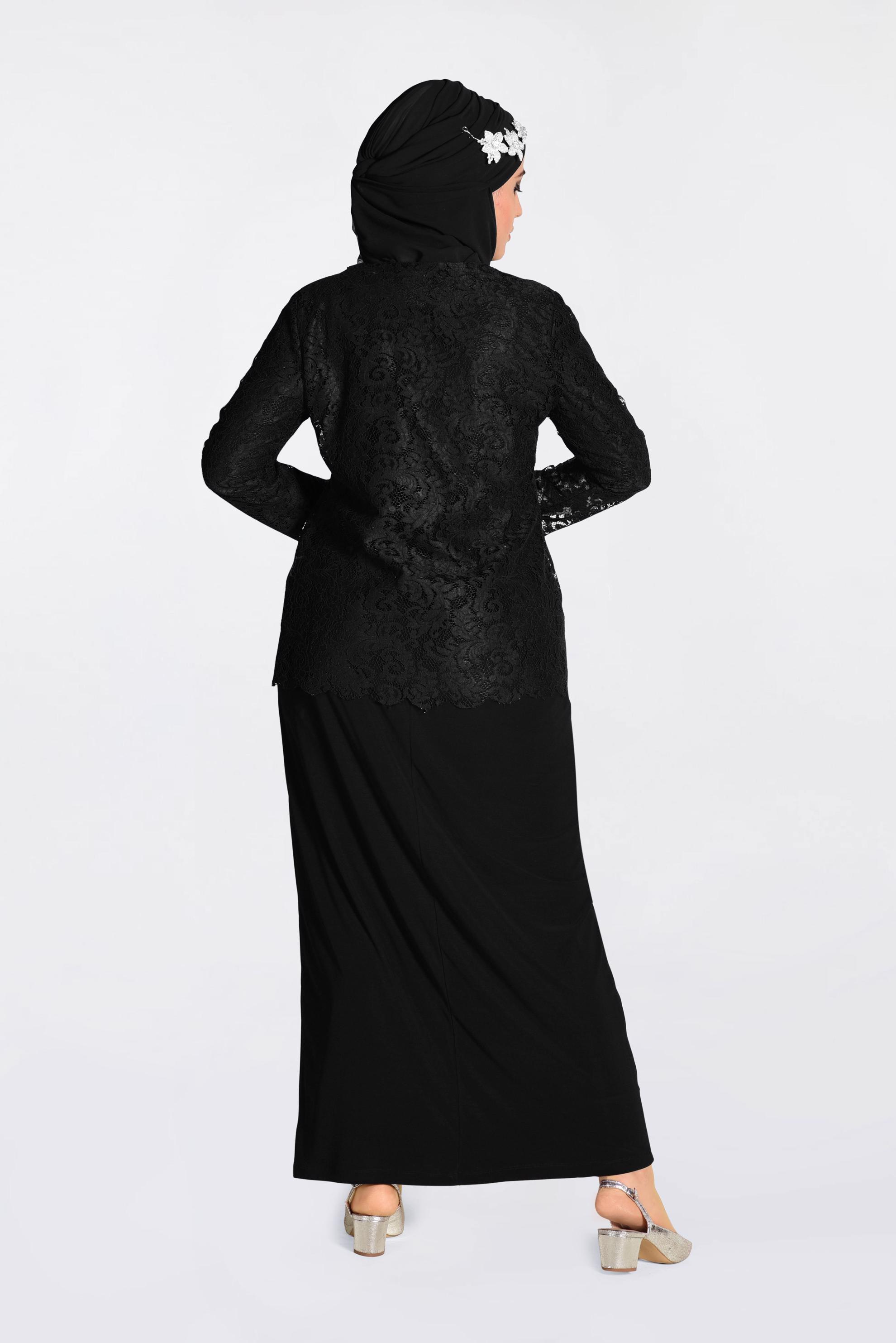 Hijab clothing BLACK 2816 VİZONA 2&prime;Lİ ELBİSE 46/52