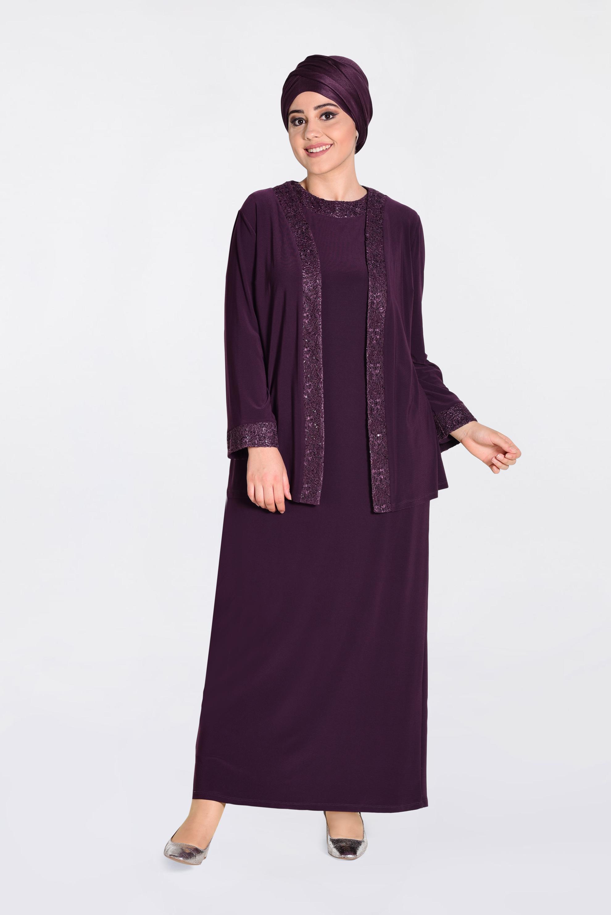 Tesettür giyim MÜRDÜM DESENLİ 2&prime;Lİ ELBİSE 2817