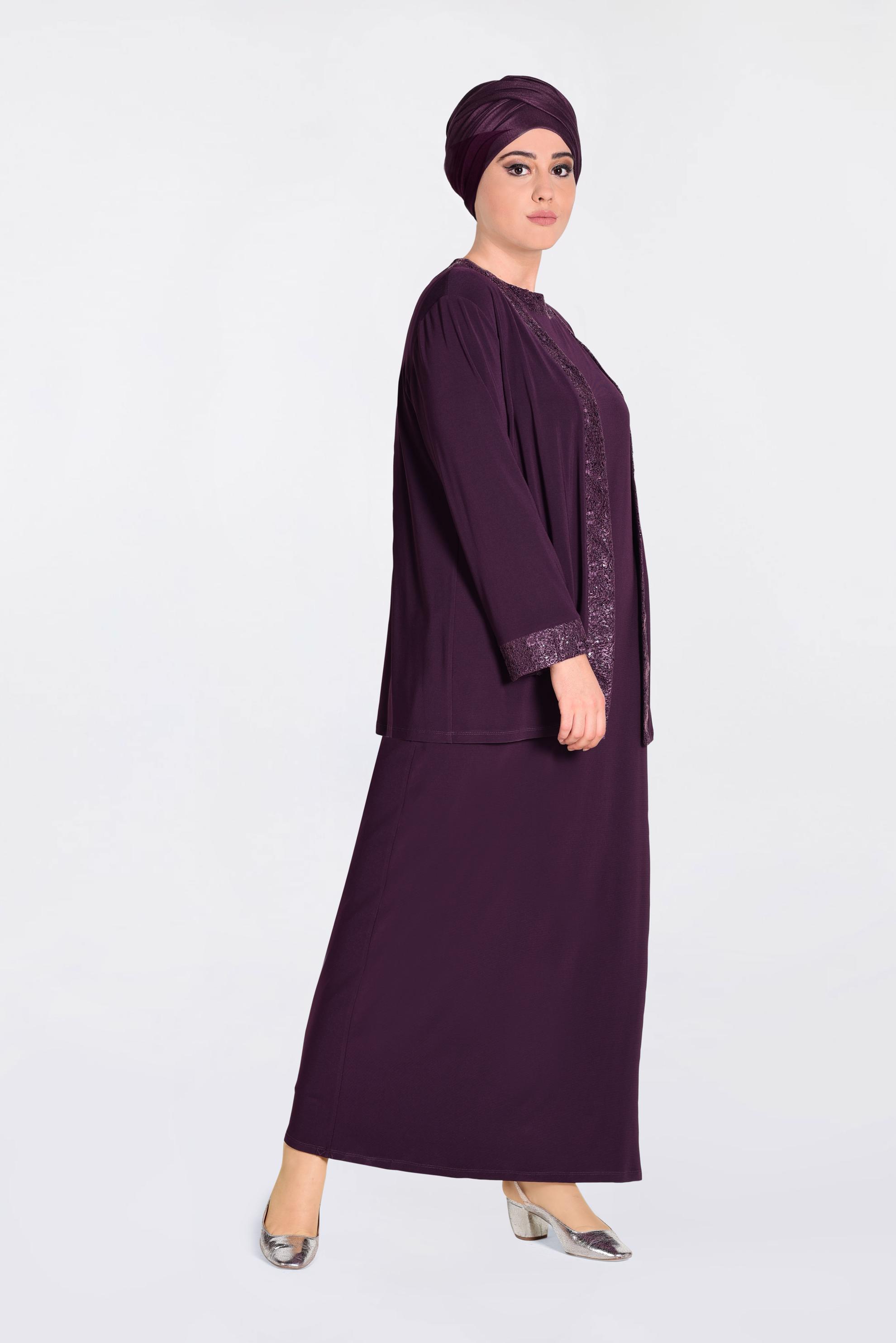 Tesettür giyim MÜRDÜM DESENLİ 2&prime;Lİ ELBİSE 2817