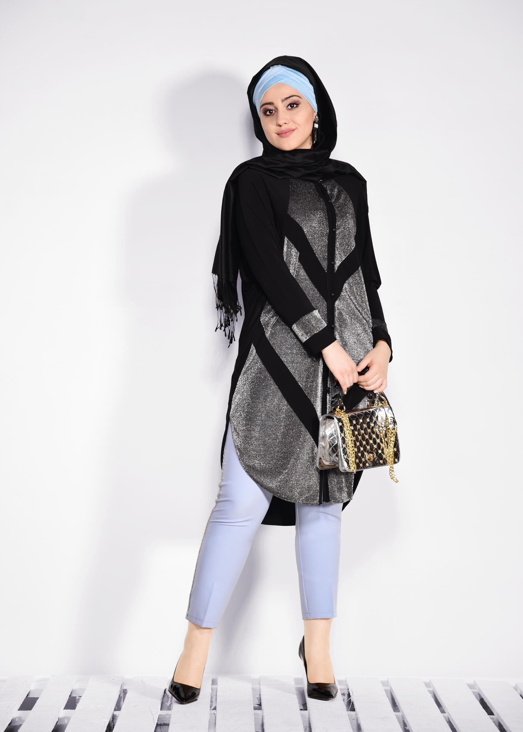 Vêtements hijab NOIR 2801 VİZONA HIRKA 44/50 TEK42