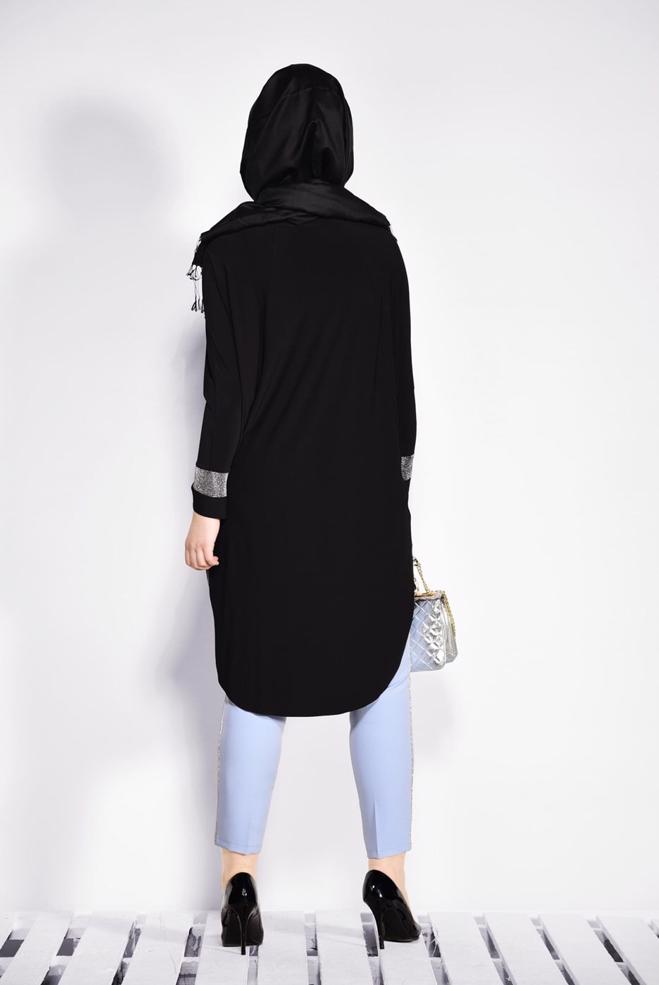 Vêtements hijab NOIR 2801 VİZONA HIRKA 44/50 TEK42 - ALVİNA