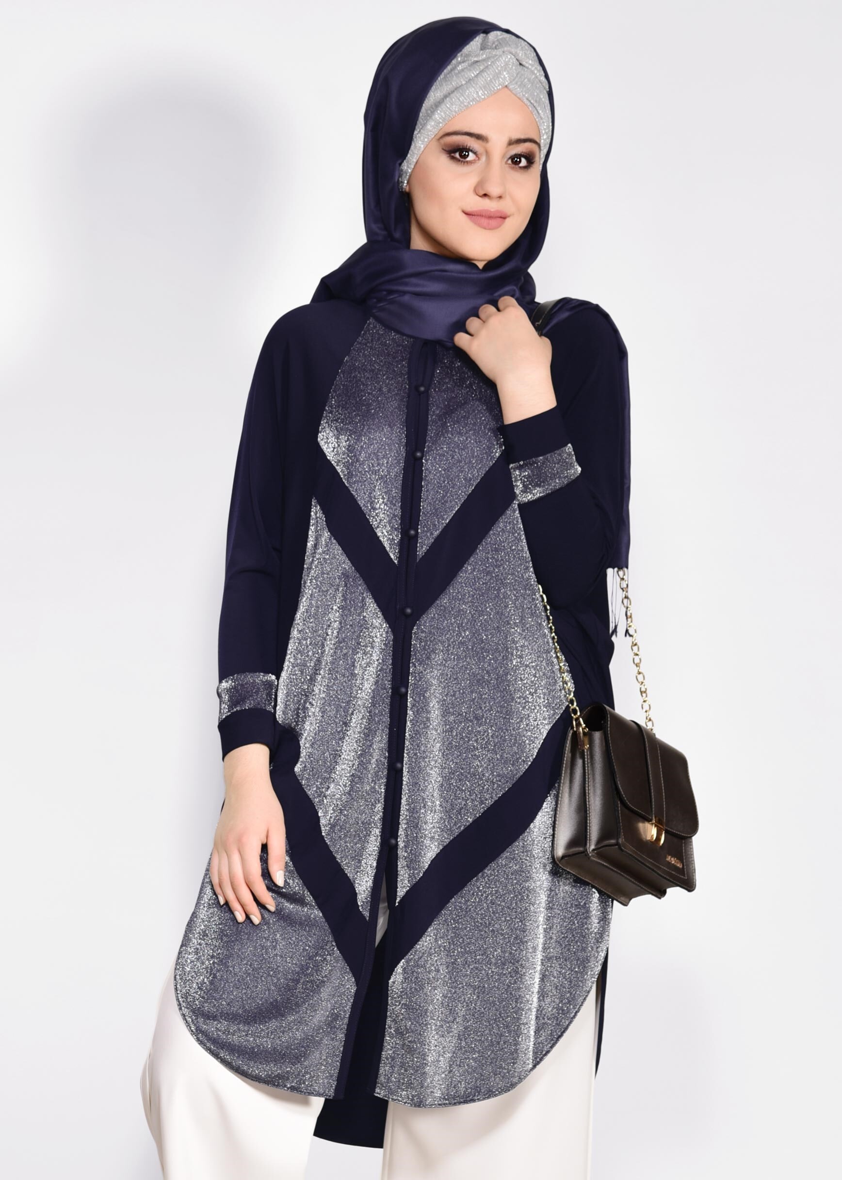 Vêtements hijab BLEU MARINE 2801 VİZONA HIRKA 44/50 TEK42