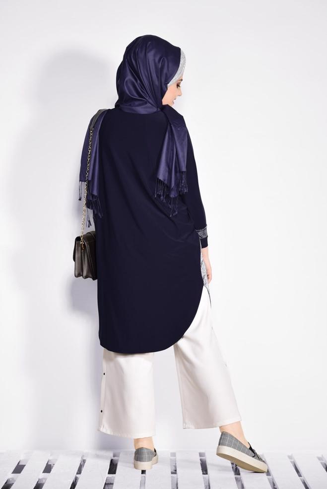Vêtements hijab BLEU MARINE 2801 VİZONA HIRKA 44/50 TEK42 - ALVİNA