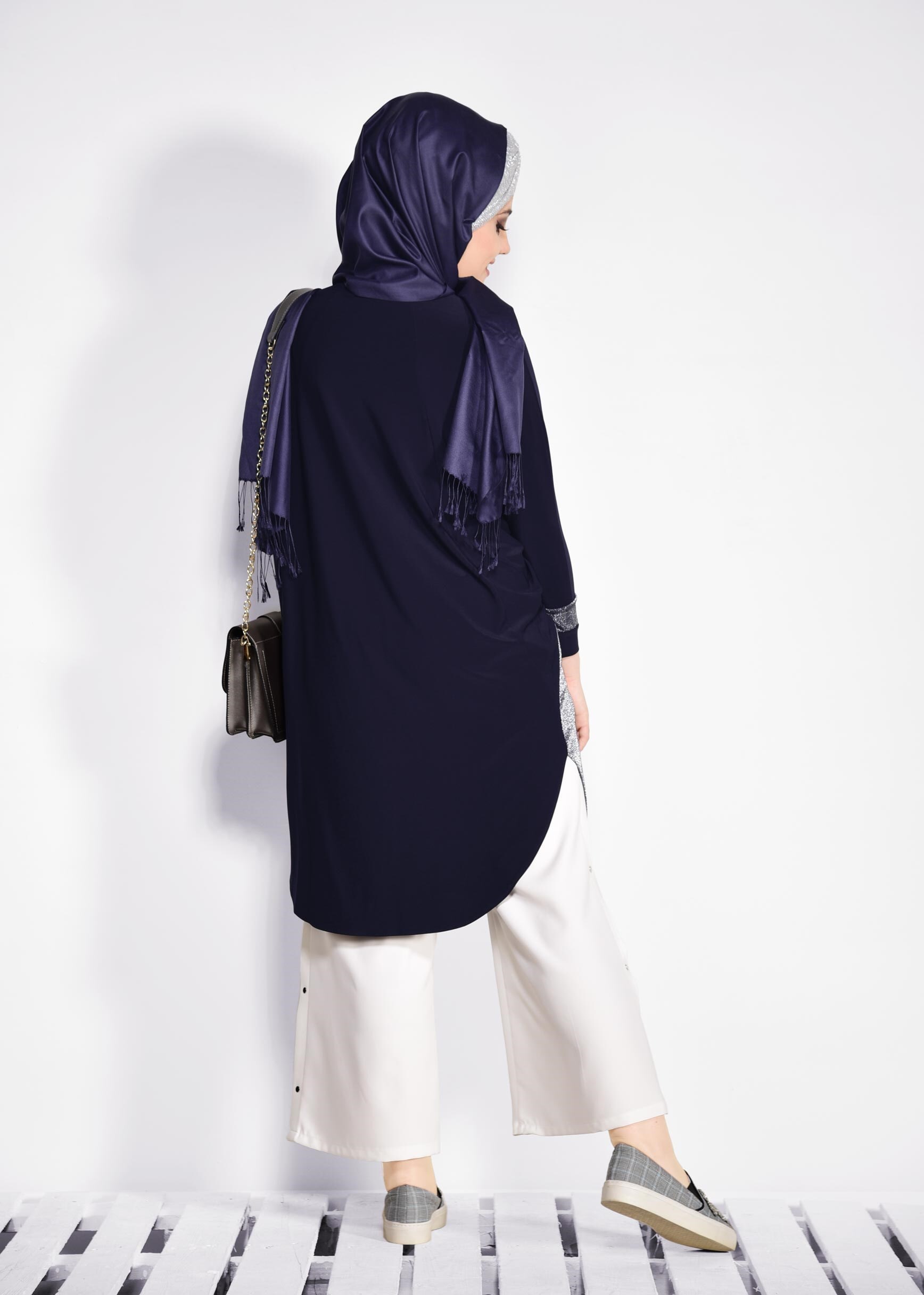 Vêtements hijab BLEU MARINE 2801 VİZONA HIRKA 44/50 TEK42