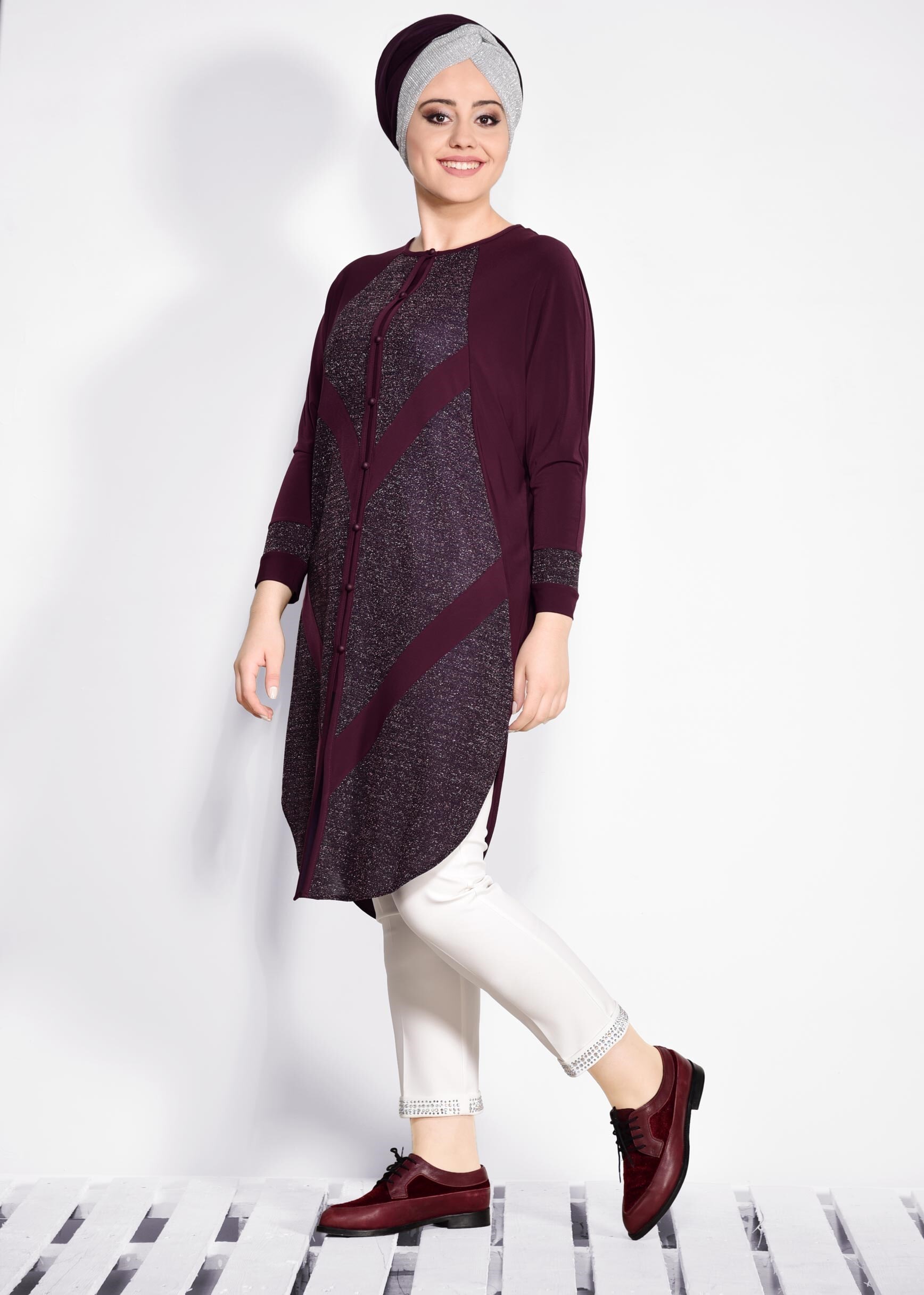 Vêtements hijab PRUNE 2801 VİZONA HIRKA 44/50 TEK42