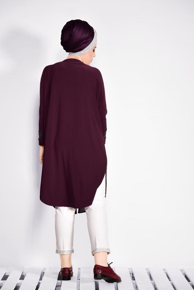 Vêtements hijab PRUNE 2801 VİZONA HIRKA 44/50 TEK42 - ALVİNA