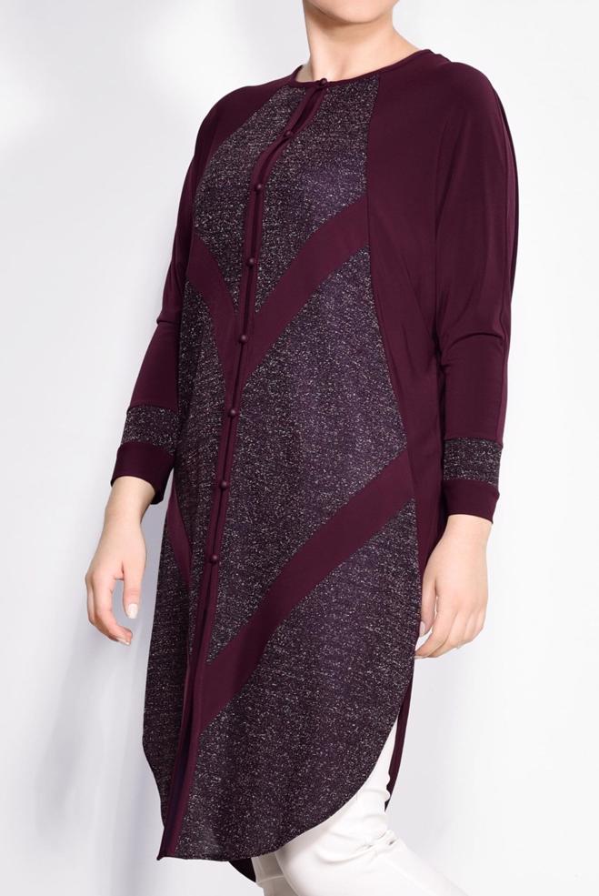 Vêtements hijab PRUNE 2801 VİZONA HIRKA 44/50 TEK42 - ALVİNA