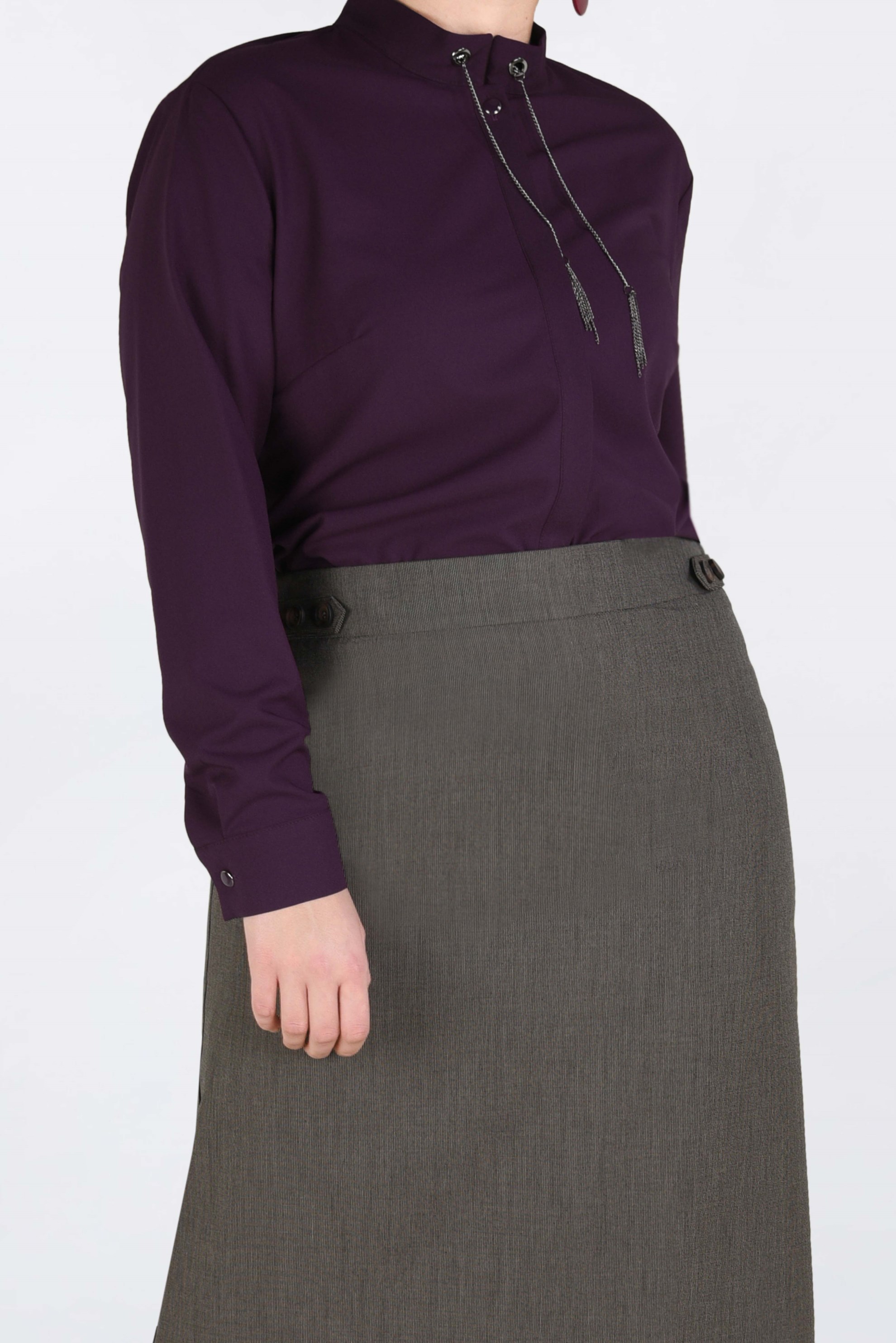 Hijab clothing DAMSON CHAIN DETAILED BLOUSE 2840