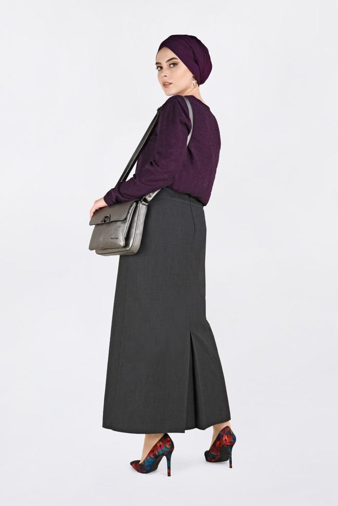 Vêtements hijab POURPRE BLOUSE À BOUTONNÉE 2841  - ALVİNA