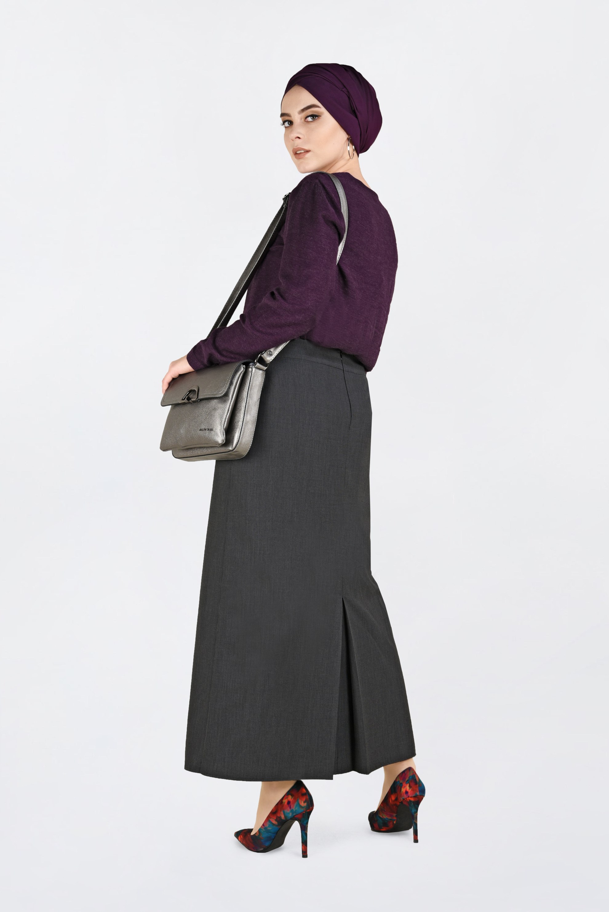 Vêtements hijab POURPRE BLOUSE À BOUTONNÉE 2841 