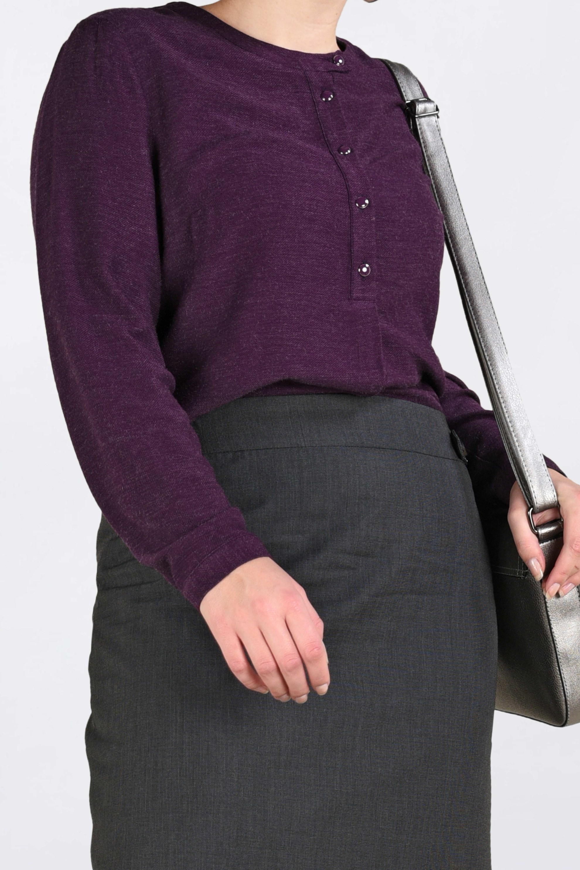 Vêtements hijab POURPRE BLOUSE À BOUTONNÉE 2841 