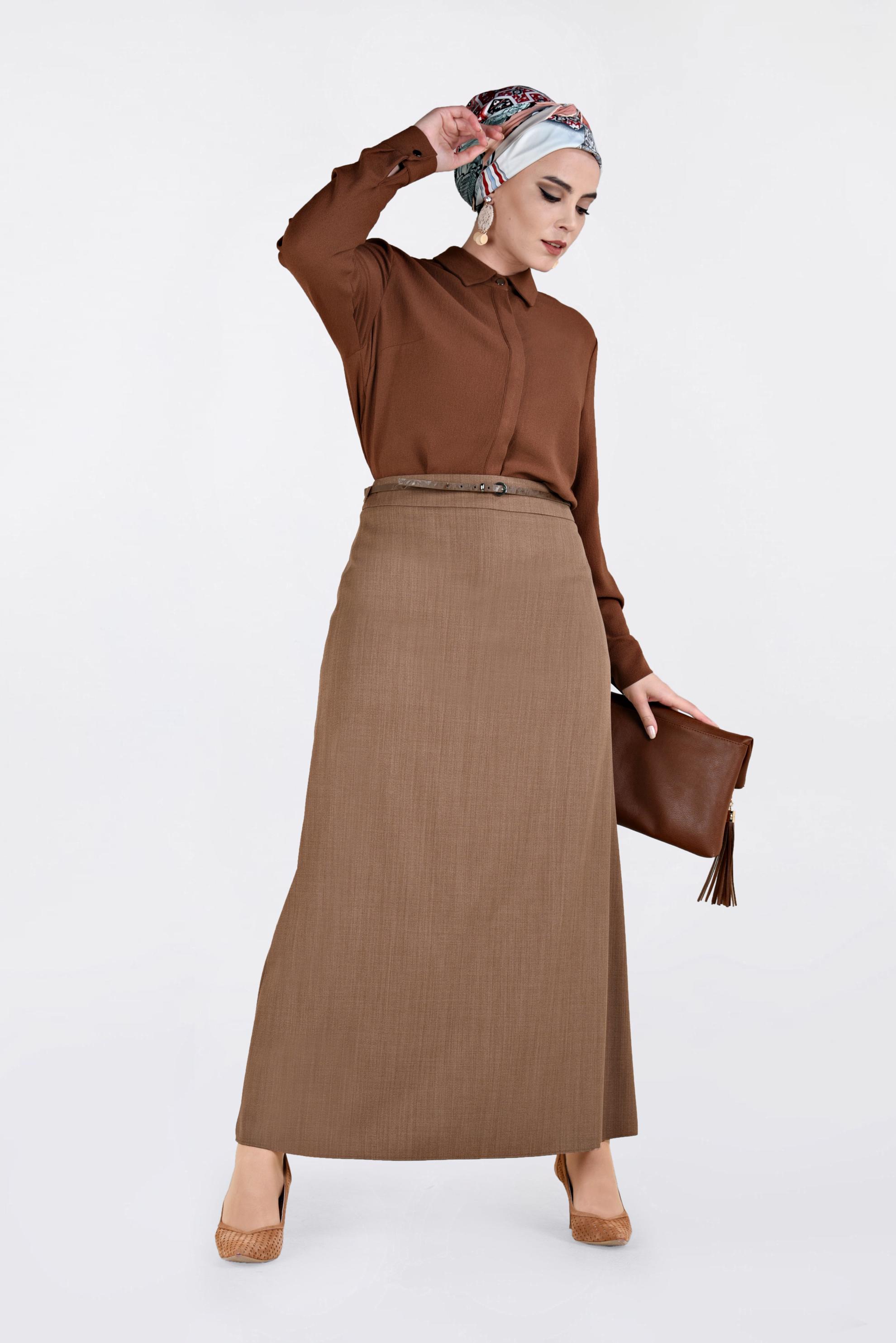 Hijab clothing ORANGE COLLAR BUTTONED BLOUSE 2844 