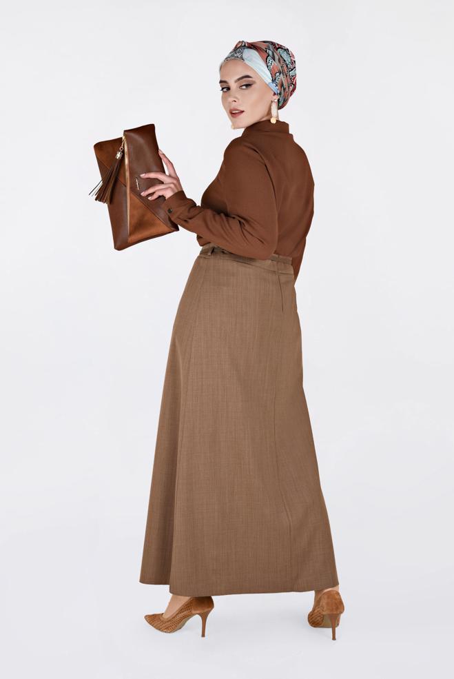 Hijab clothing ORANGE COLLAR BUTTONED BLOUSE 2844  - ALVİNA