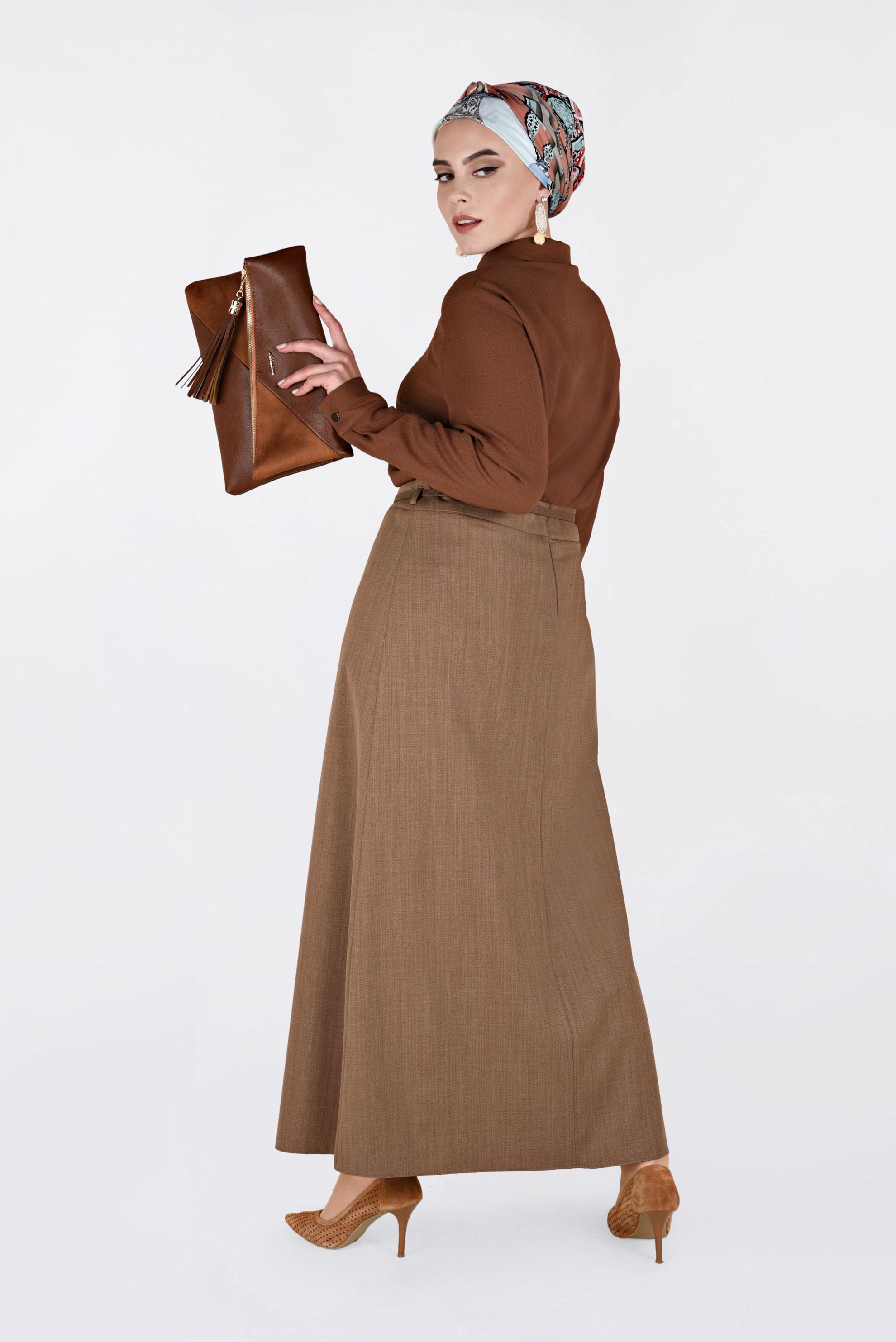 Hijab clothing ORANGE COLLAR BUTTONED BLOUSE 2844 