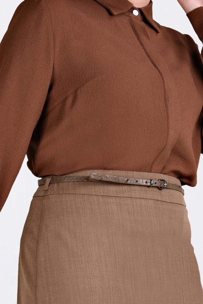 Hijab clothing ORANGE COLLAR BUTTONED BLOUSE 2844  - ALVİNA