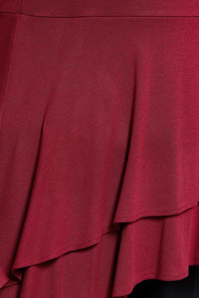 Vêtements hijab ROUGE CHEMISIER À OURLET À RUCHÉ 4614  - ALVİNA