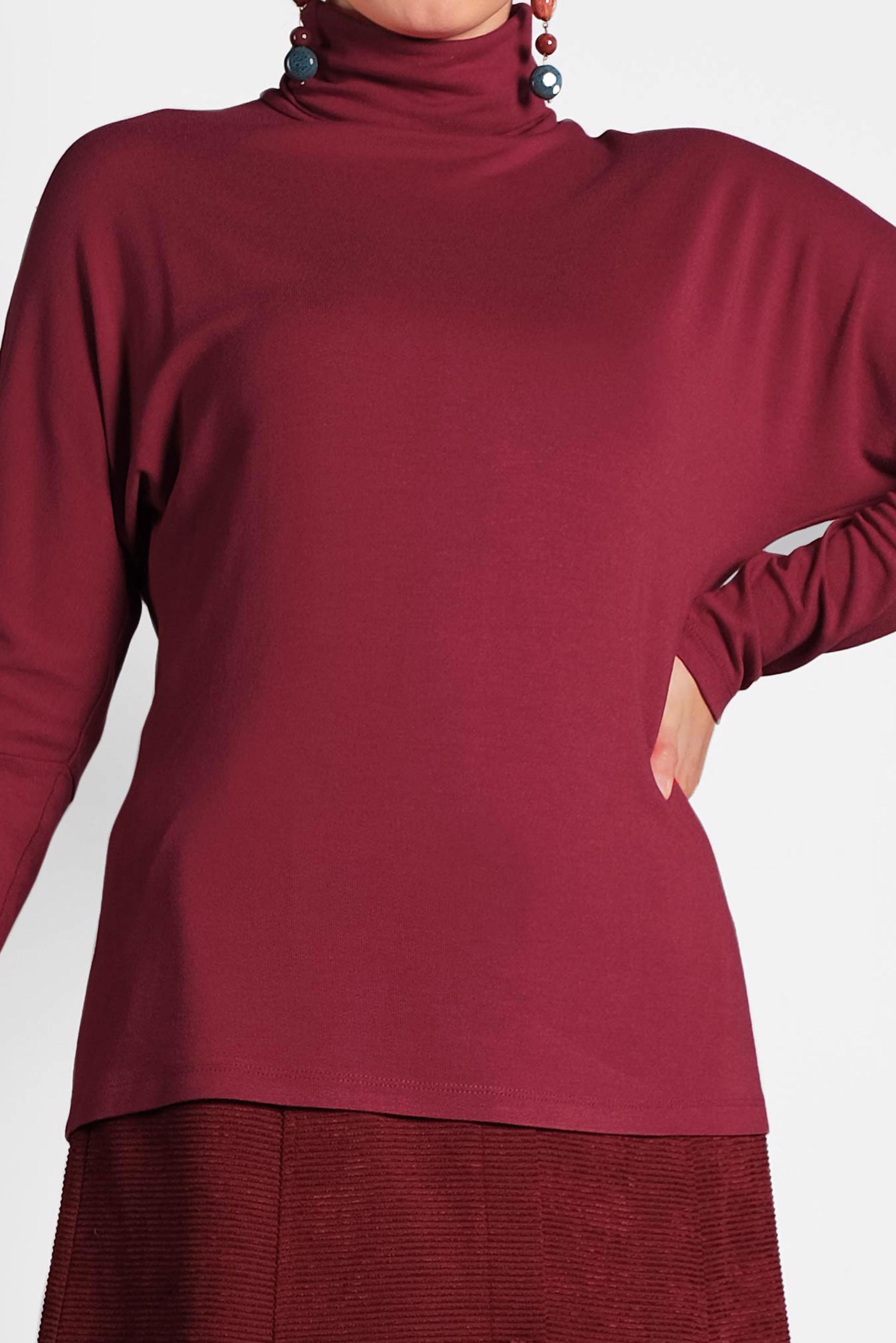 Tesettür giyim KIRMIZI BOĞAZLI PENYE BADİ 4675