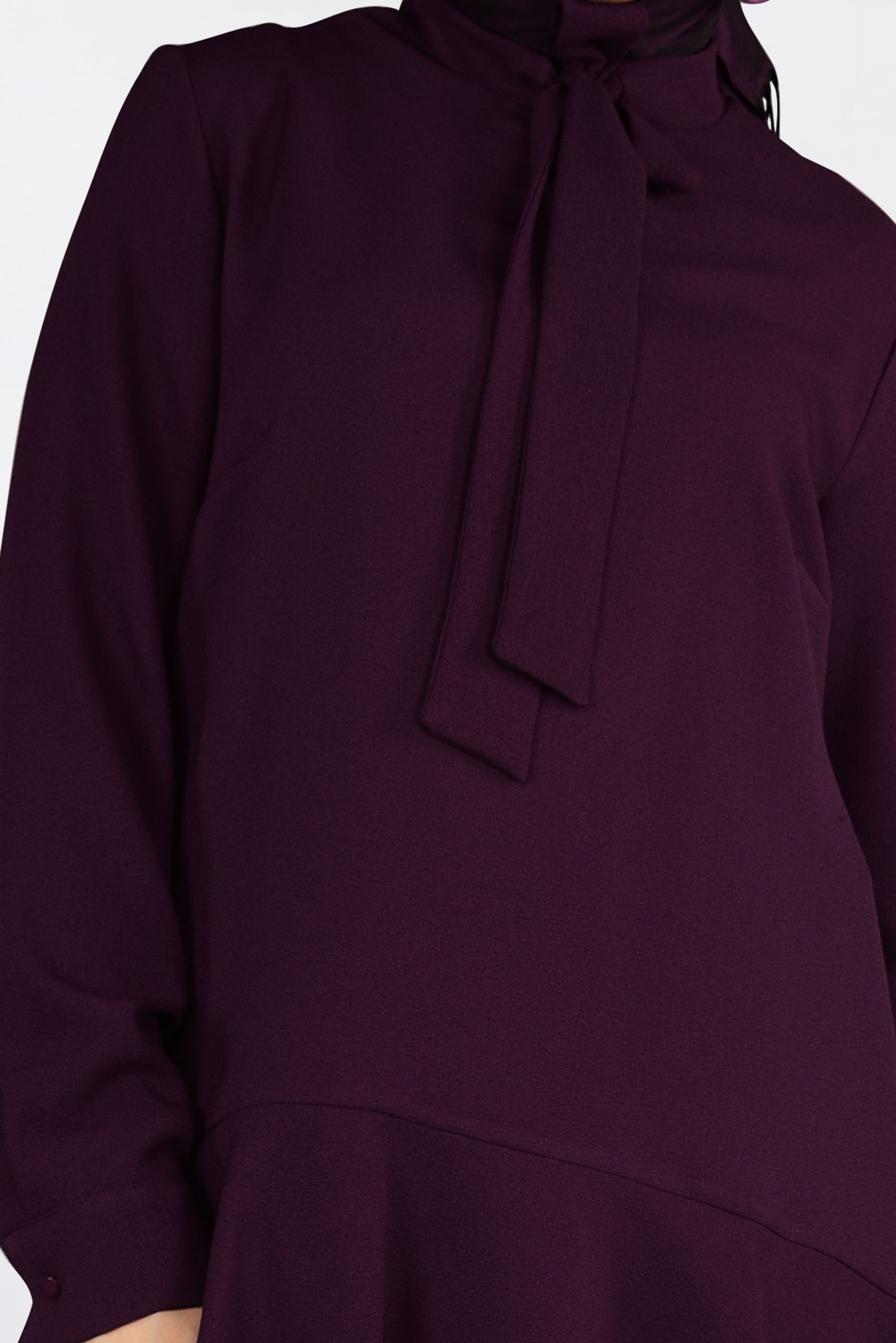 Hijab clothing CLARET RED FLOUNCE-HEM BLOUSE 4743 