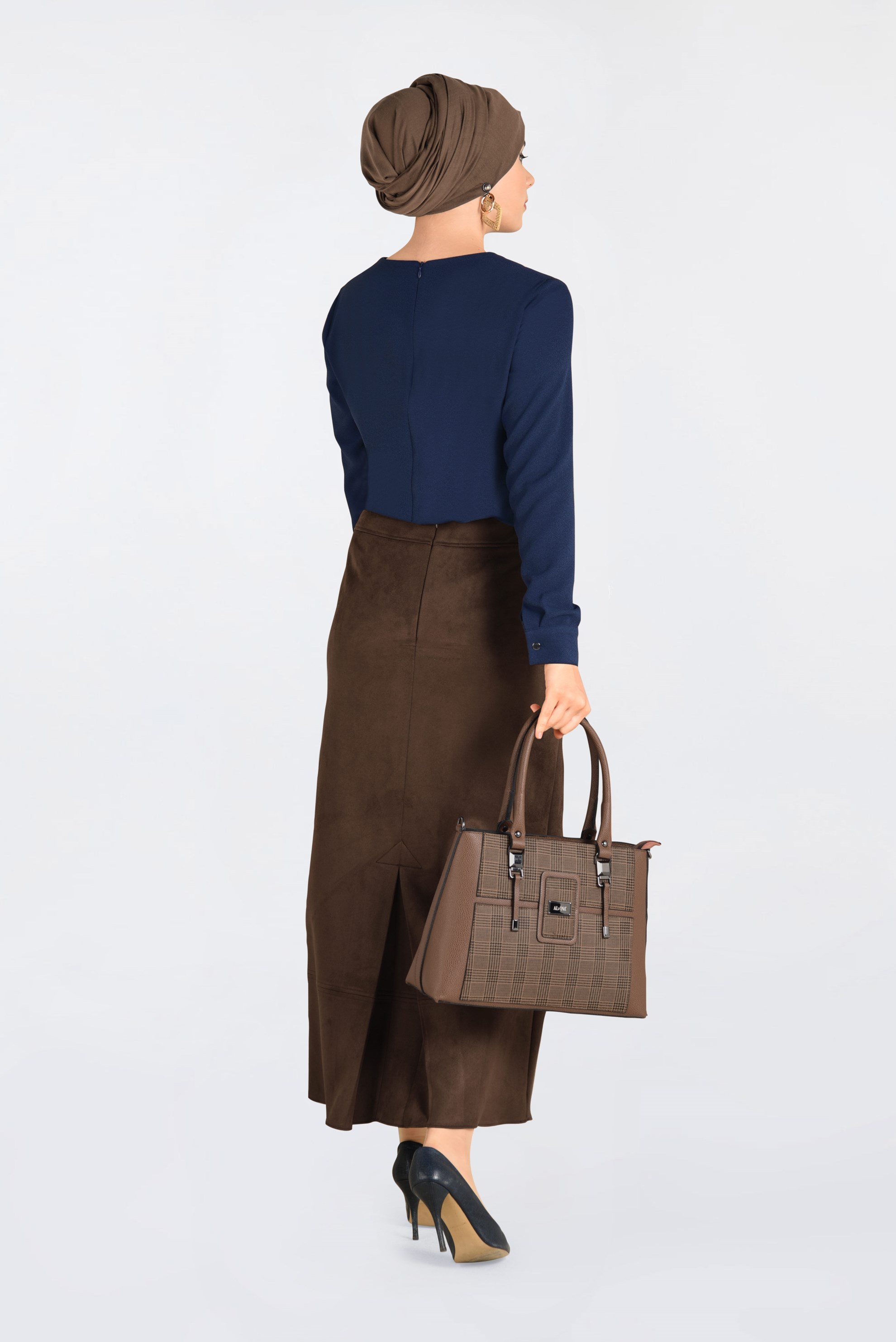 Hijab clothing NAVY BLUE CREW-NECK BLOUSE 4787 