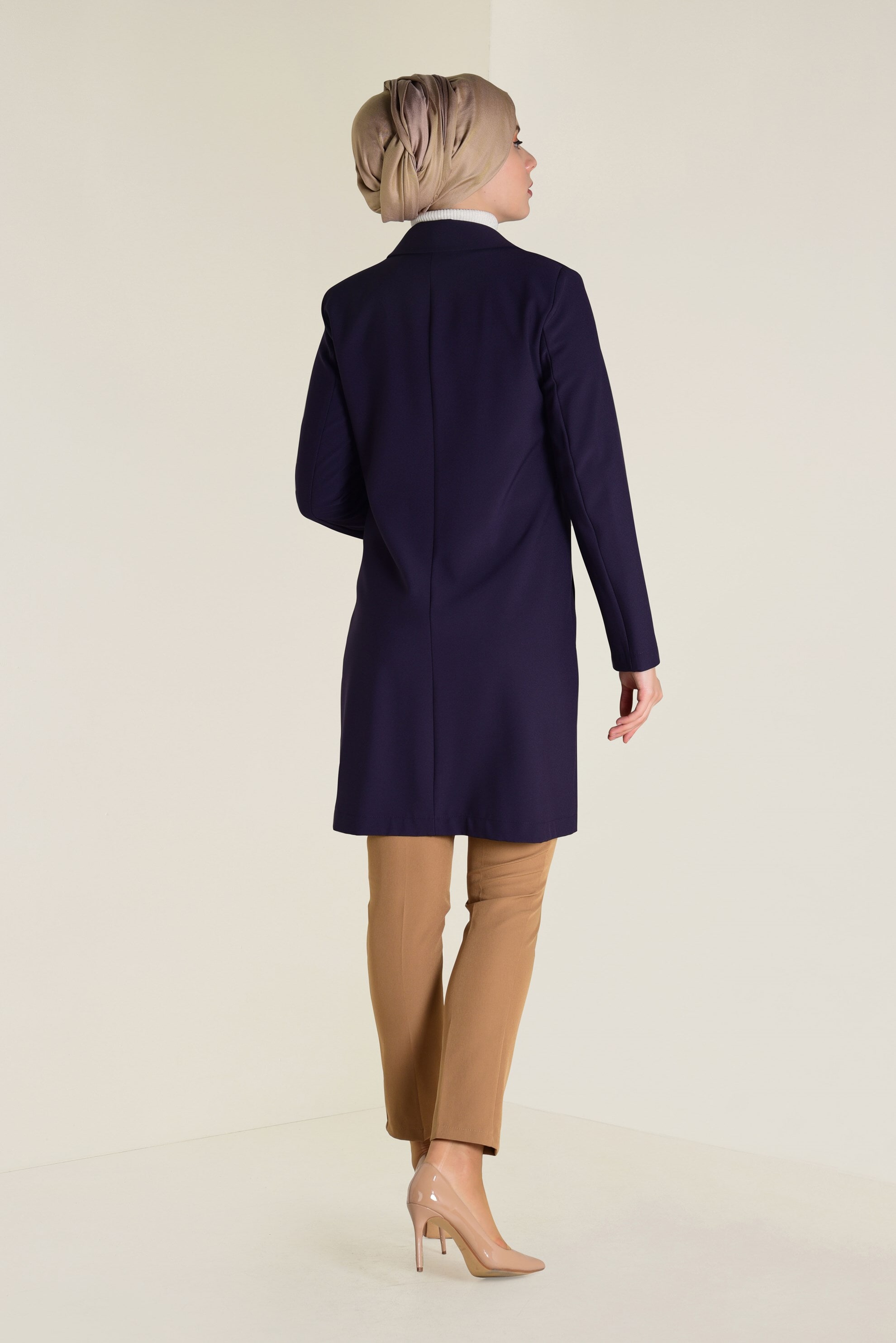 Tesettür giyim MOR DÜĞMELİ KLASİK CEKET 4741