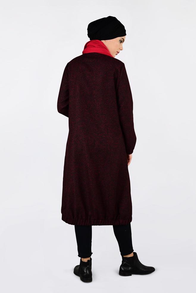 Vêtements hijab NOIR VESTE À ZIPPÉ À OURLET-ÉLASTIQUE 4821 - ALVİNA