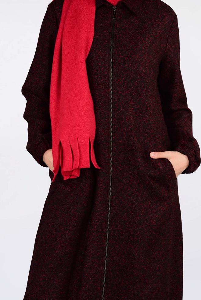 Vêtements hijab NOIR VESTE À ZIPPÉ À OURLET-ÉLASTIQUE 4821 - ALVİNA