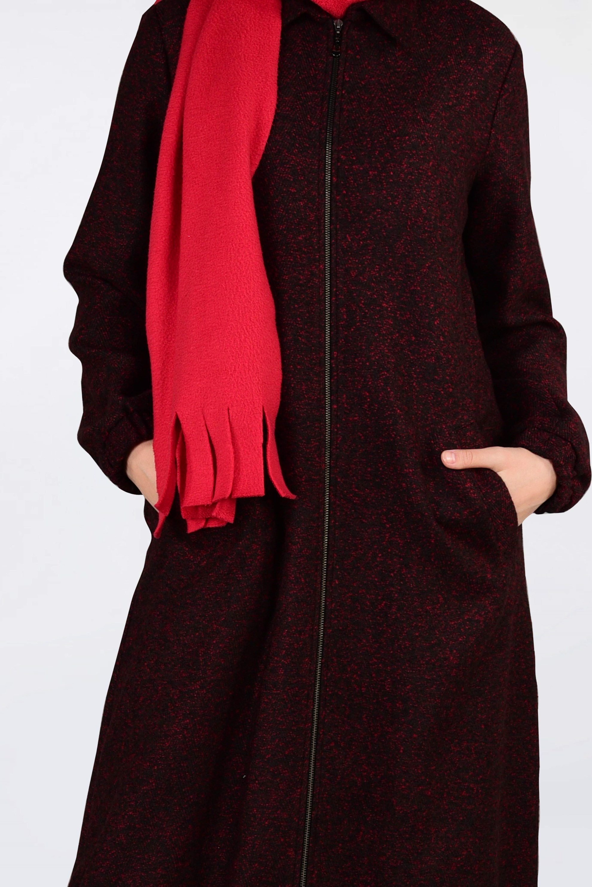 Vêtements hijab NOIR VESTE À ZIPPÉ À OURLET-ÉLASTIQUE 4821