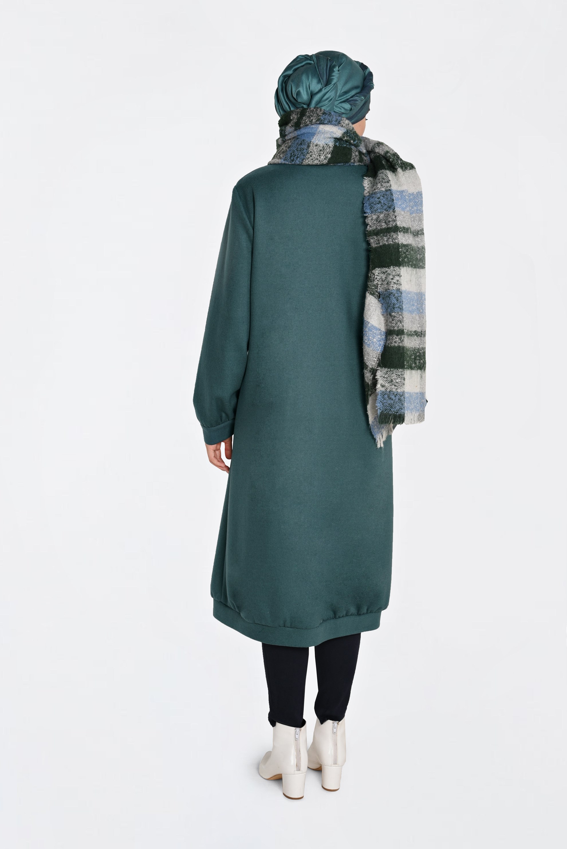 Hijab clothing GREEN ZIPPED WALKER COAT 4822