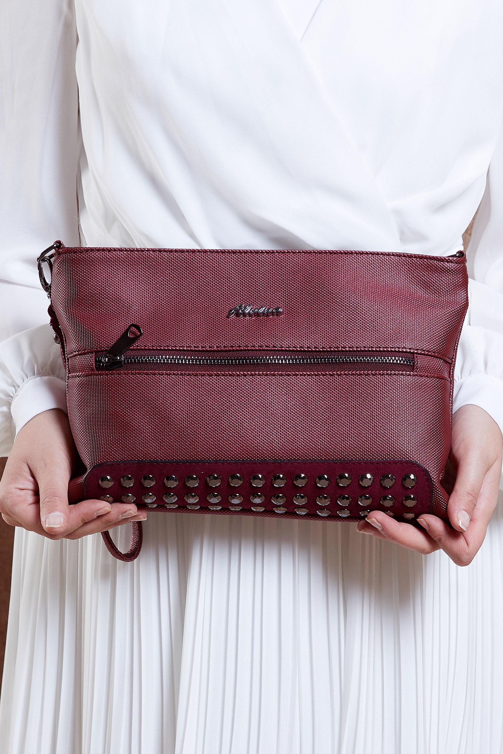 Tesettür giyim BORDO ALVİNA ÇANTA 016