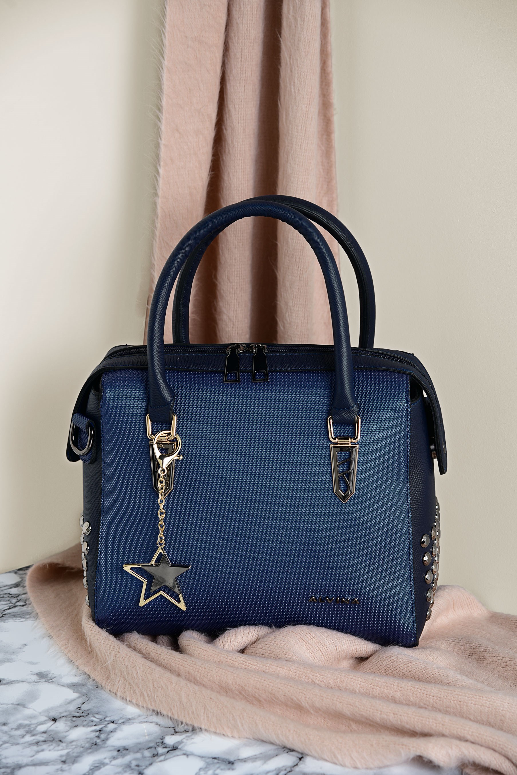 Tesettür giyim LACİVERT 1474 ALVİNA ÇANTA