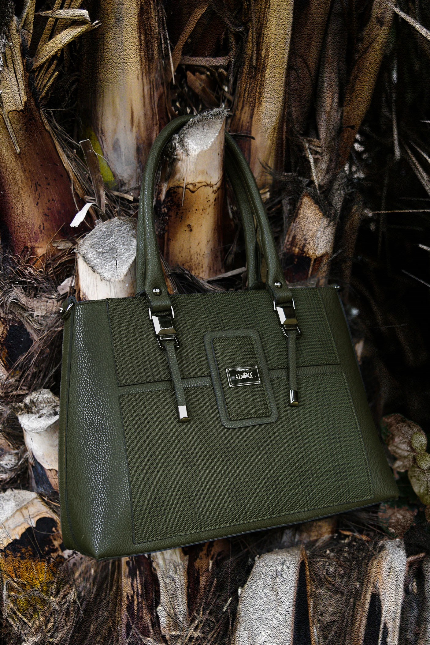 Tesettür giyim HAKİ 6036 ALVİNA ÇANTA