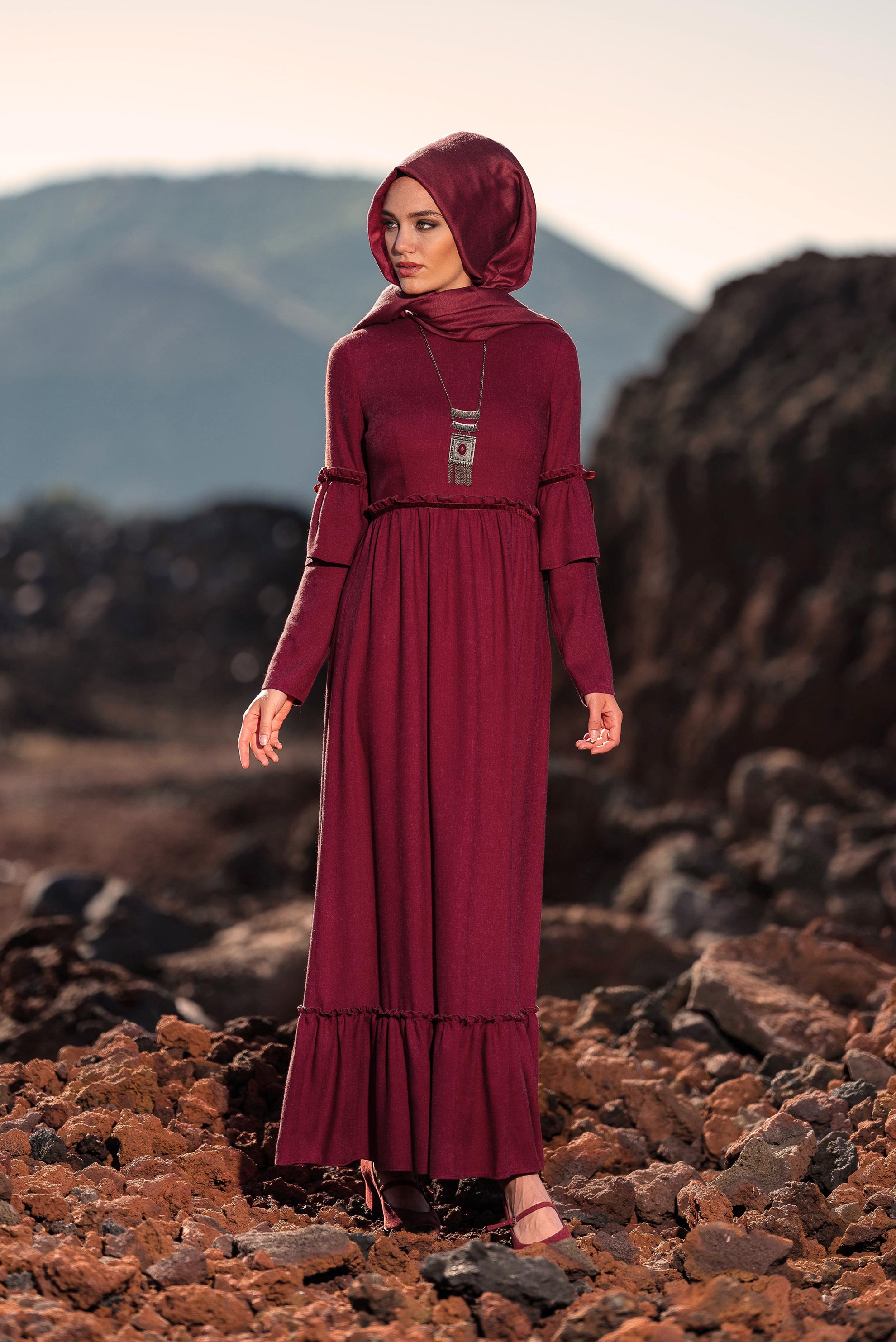 RUFFLE-HEM DRESS ALVİNA