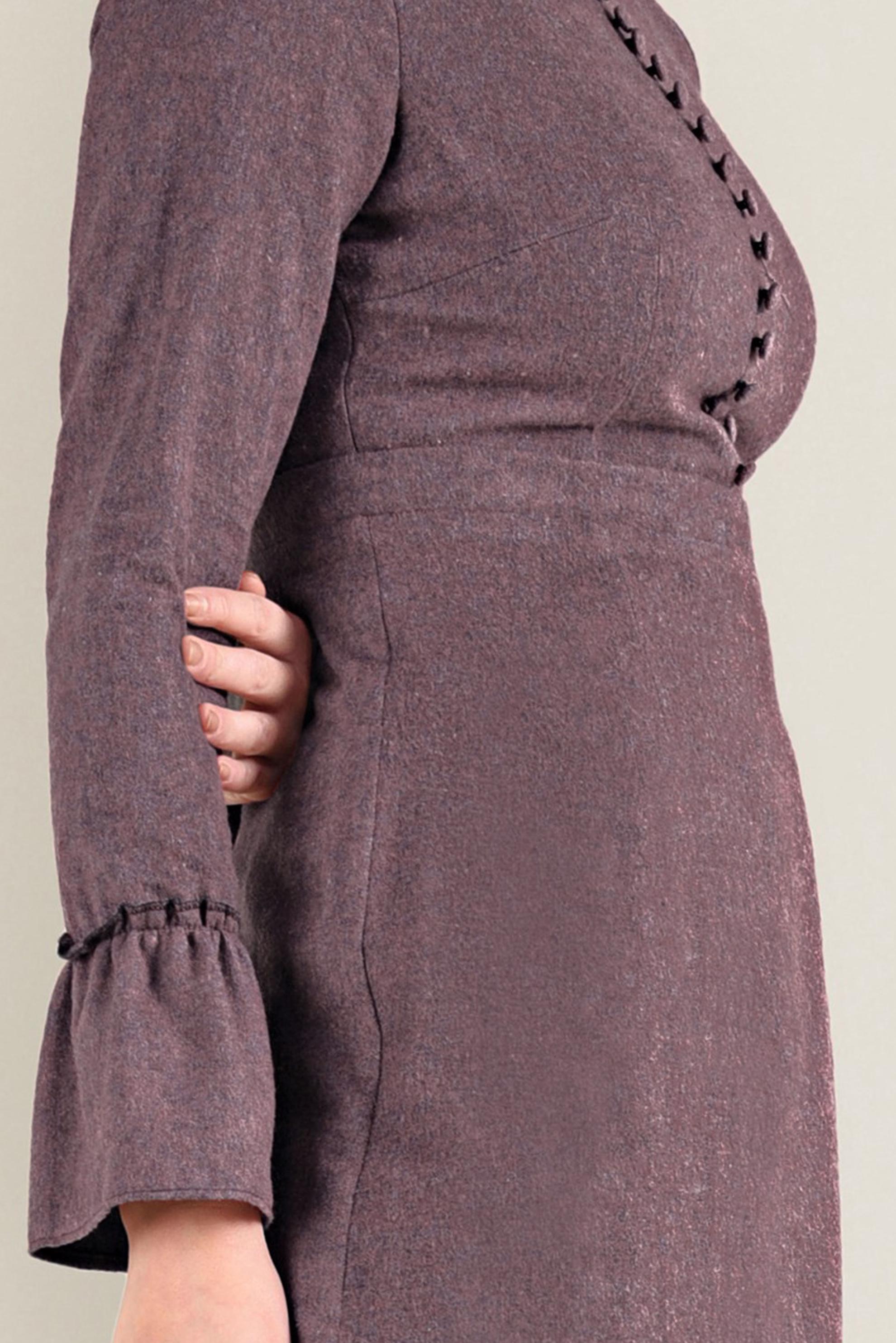 Tesettür giyim SİYAH VOLANLI PAMUKLU ELBİSE 4568