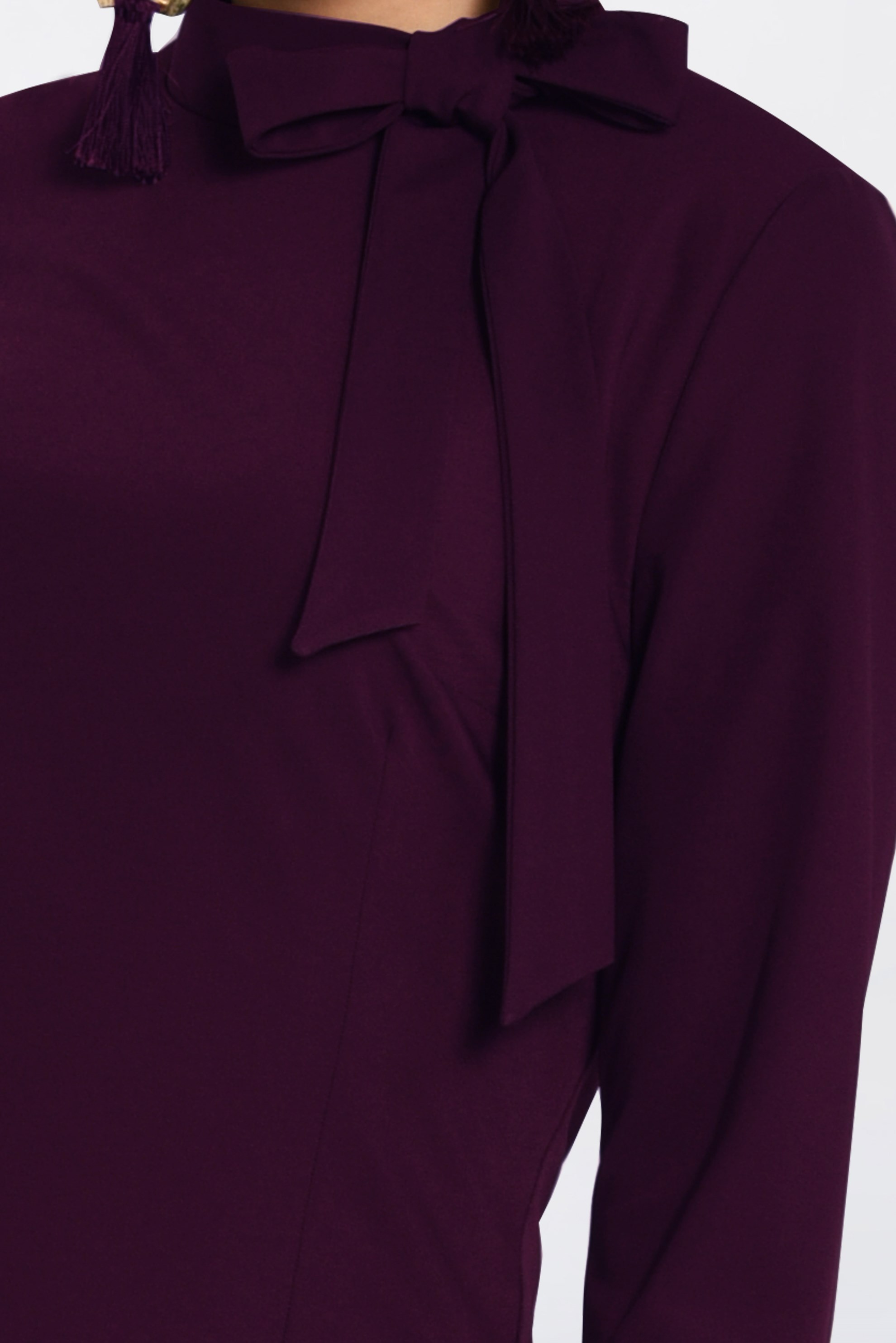 Tesettür giyim MÜRDÜM YAKASI BAĞCIKLI VOLANLI ELBİSE 4786