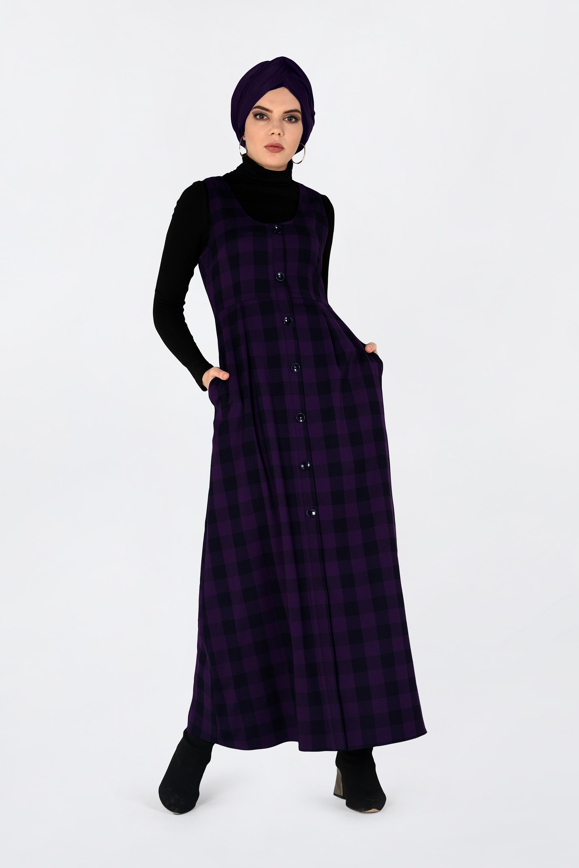 Tesettür giyim MOR EKOSELİ  2′Lİ ELBİSE 4806 